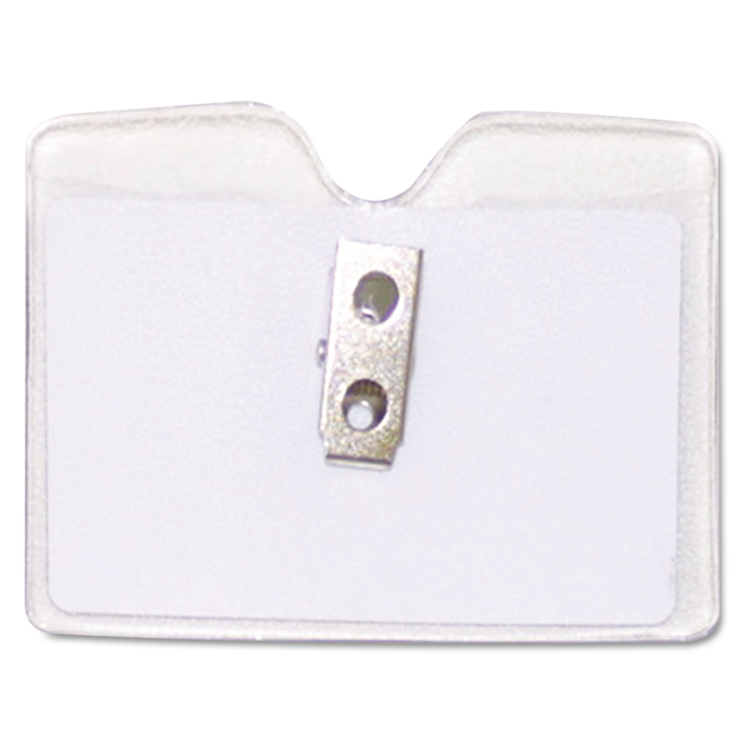 Security ID Badge Holder with Clip, Horizontal, 3 1/2w x 2 1/2h, Clear, 50/Box