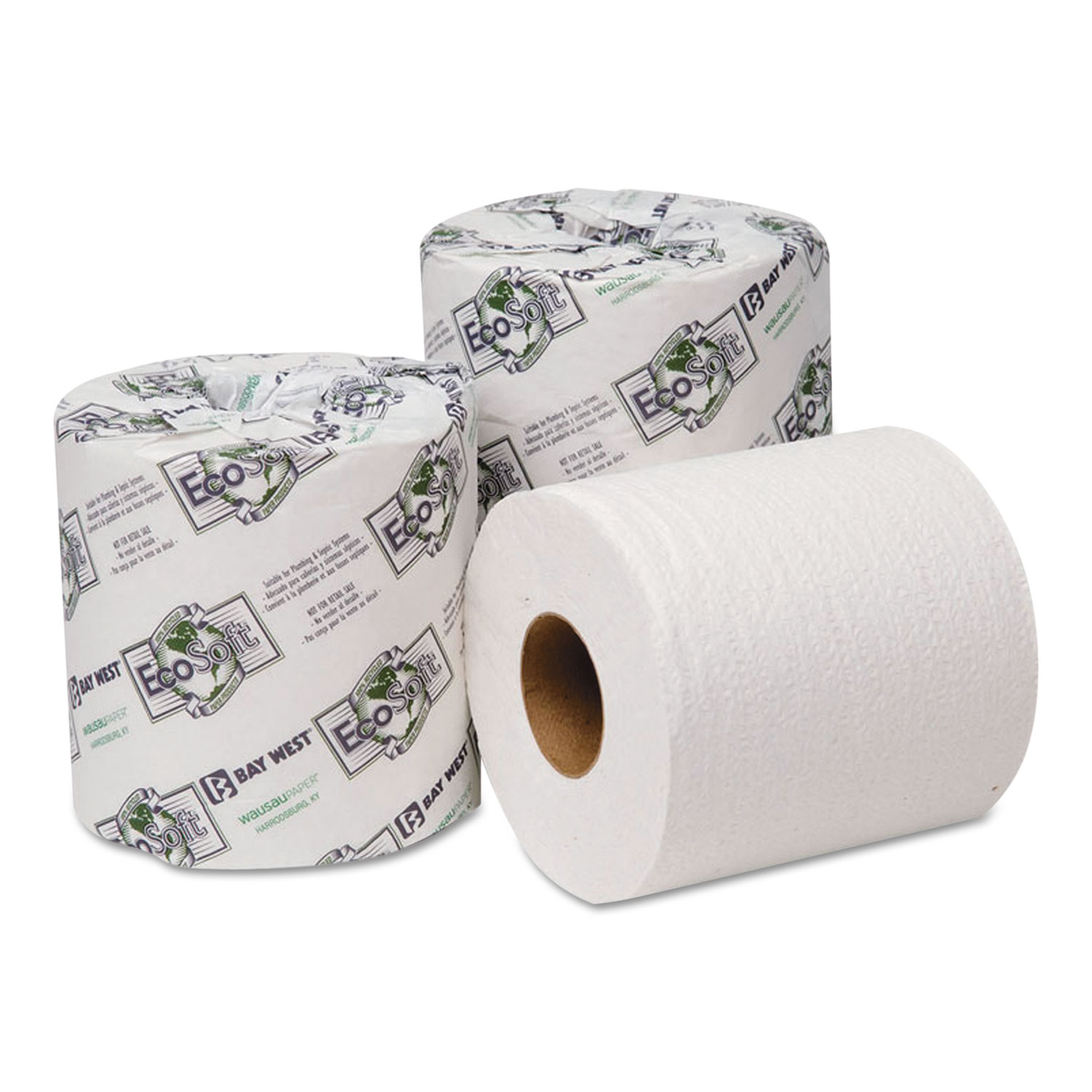 EcoSoft Universal Bathroom Tissue, 2-Ply, 500 Sheets/Roll, 48 Rolls/Carton