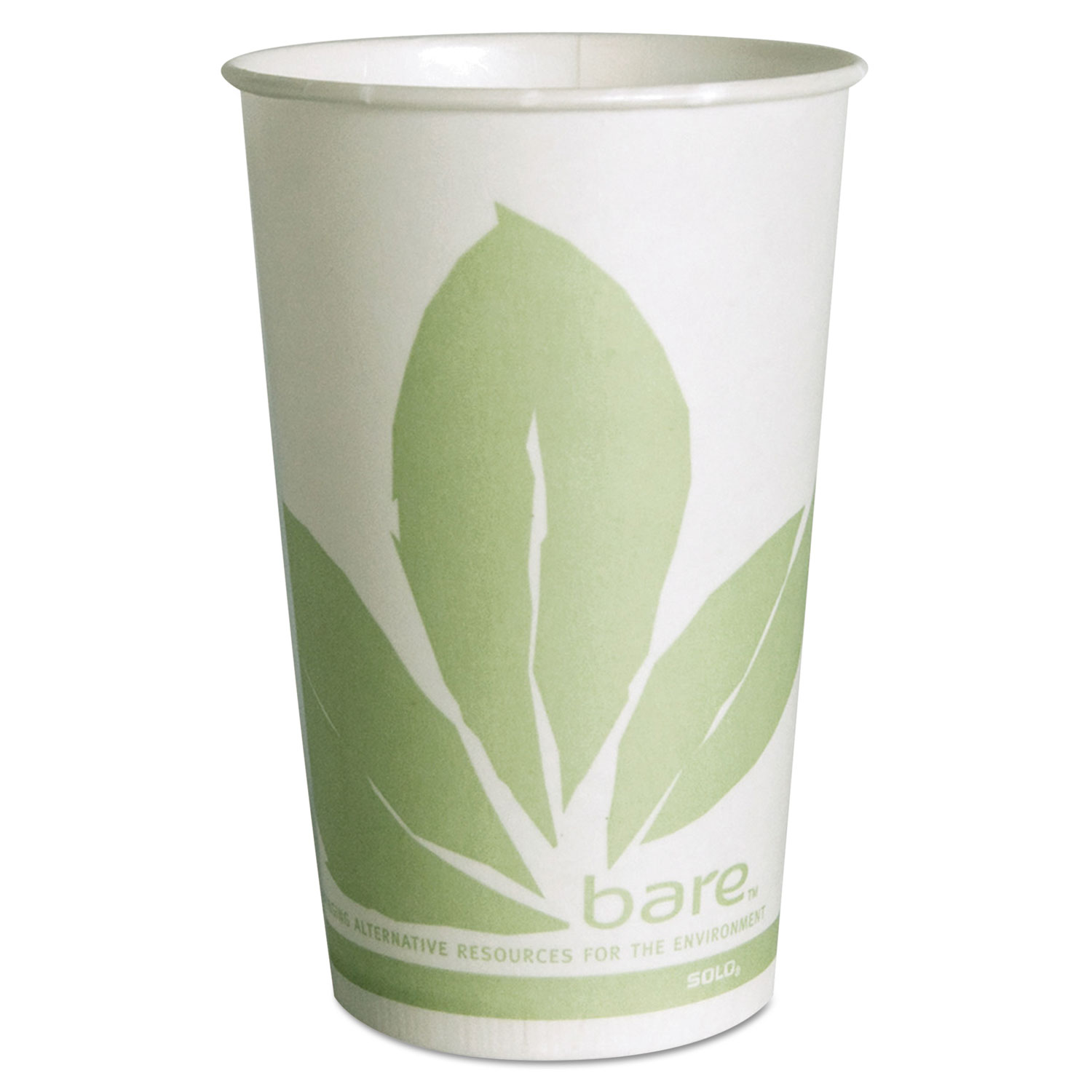  SOLO Cup Company RW16BB-JD110 Bare Eco-Forward Treated Paper Cold Cups, 16 oz, Green/White, 100/Sleeve 10 Sleeves/Carton (SCCRW16BBD110CT) 