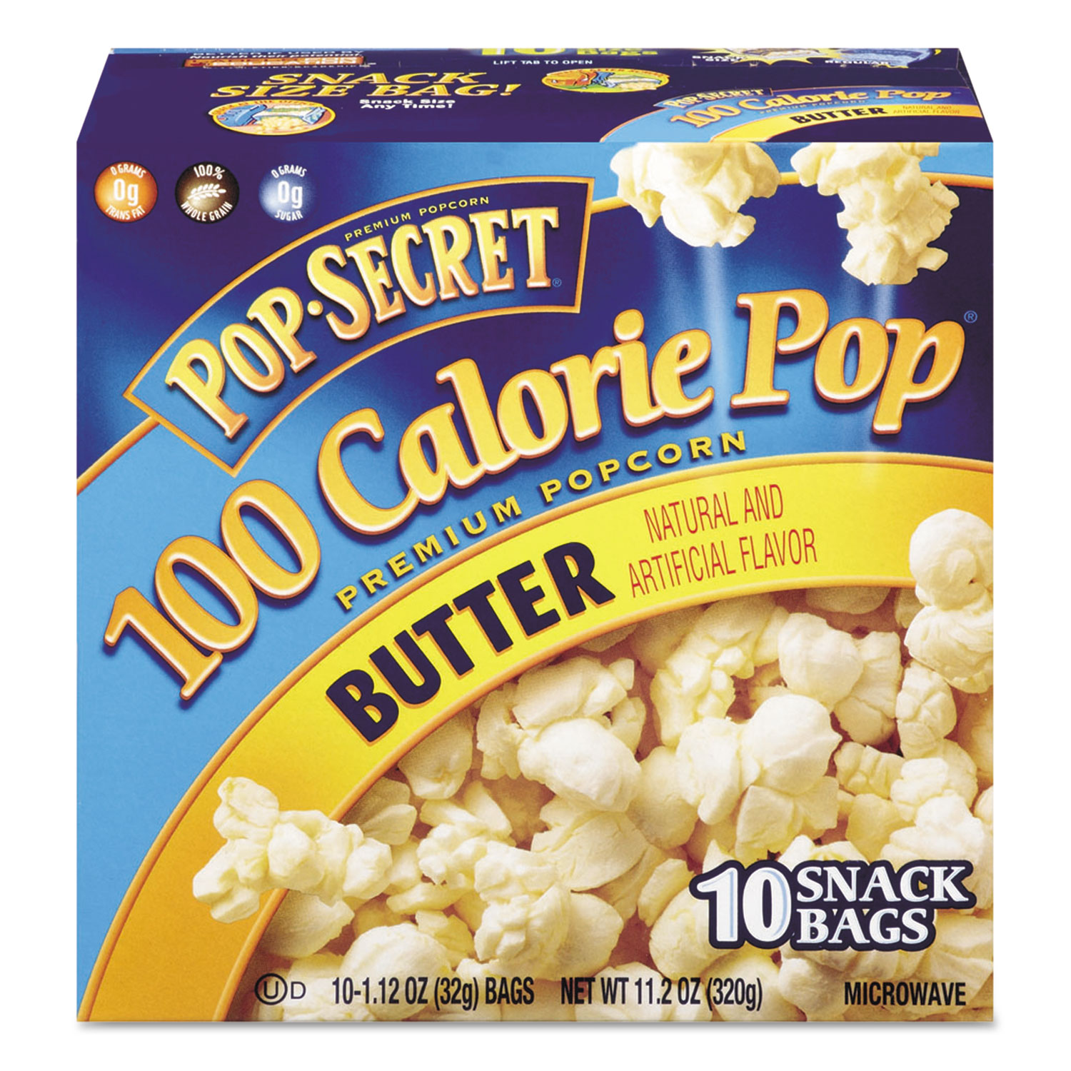 Microwave Popcorn, Butter, 1.2 oz Bags, 10/Box