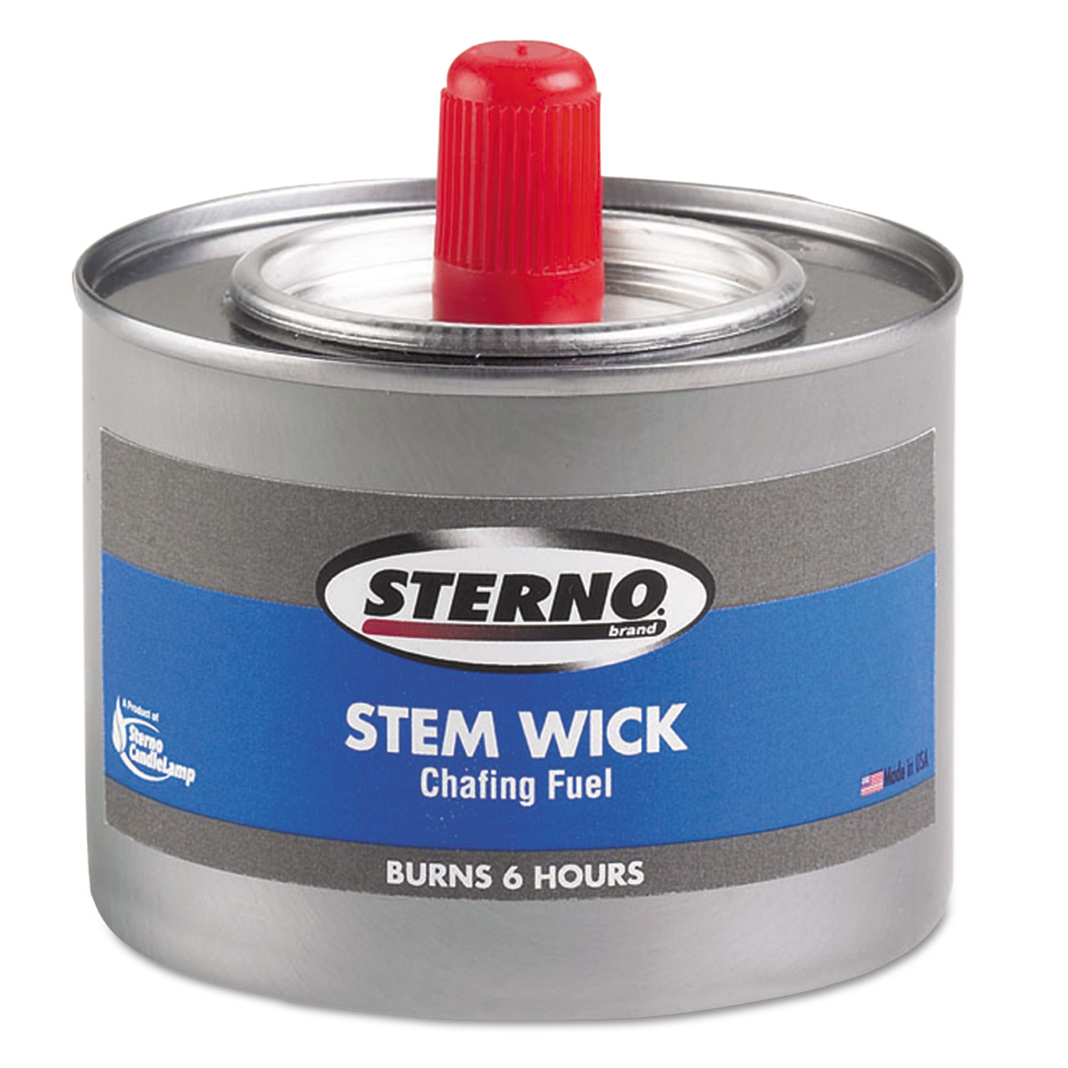  Sterno STE 10102 Chafing Fuel Can With Stem Wick, Methanol,1.89g, Six-Hour Burn, 24/Carton (STE10102) 