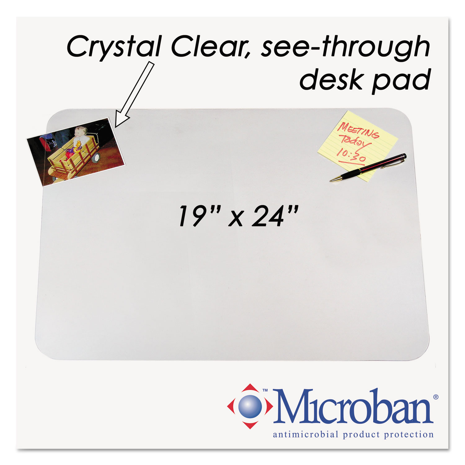 Krystalview Desk Pad With Microban 24 X 19 Clear Hobby Office Corp