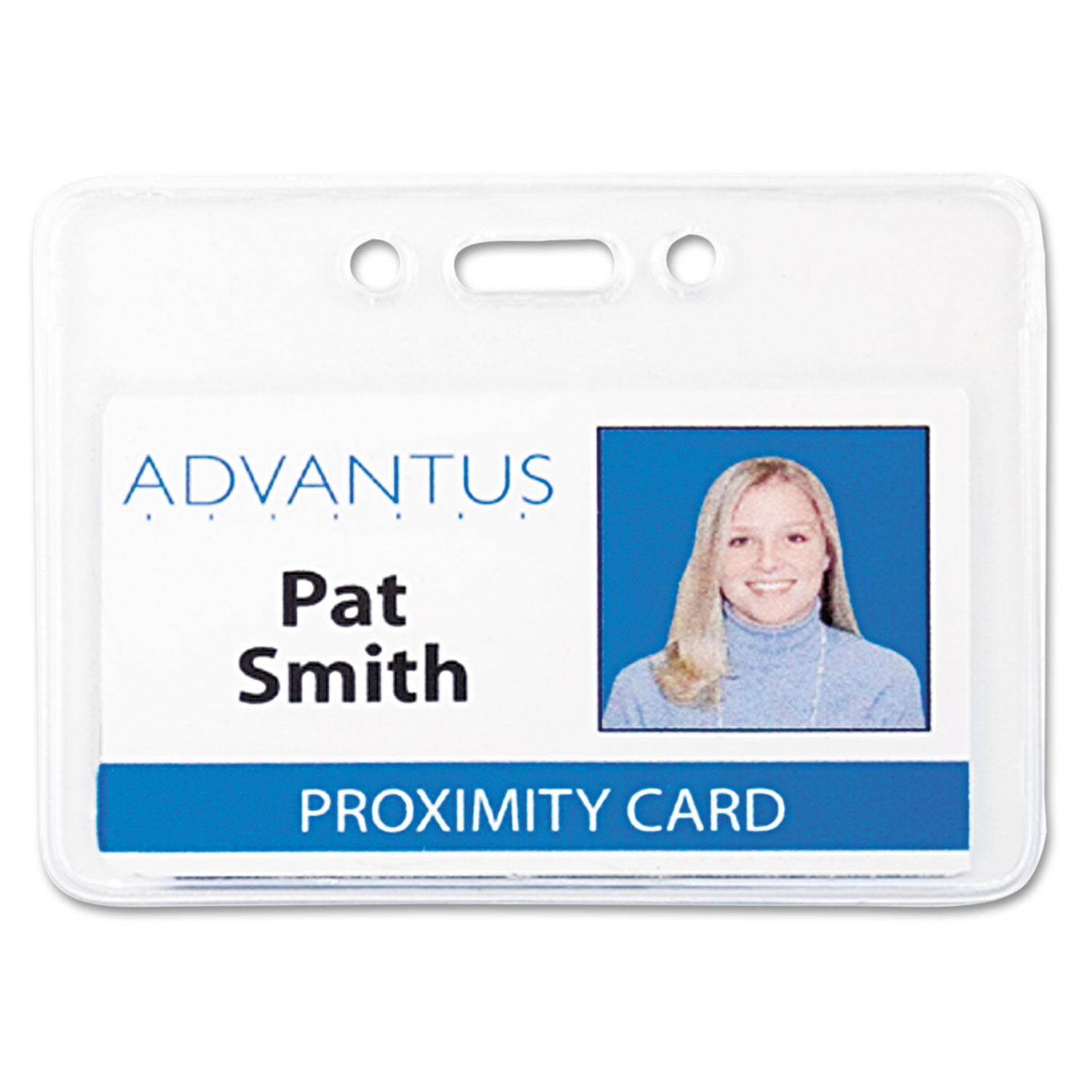 Proximity ID Badge Holder, Horizontal, 3 3/8w x 2 3/8h, Clear, 50/Pack
