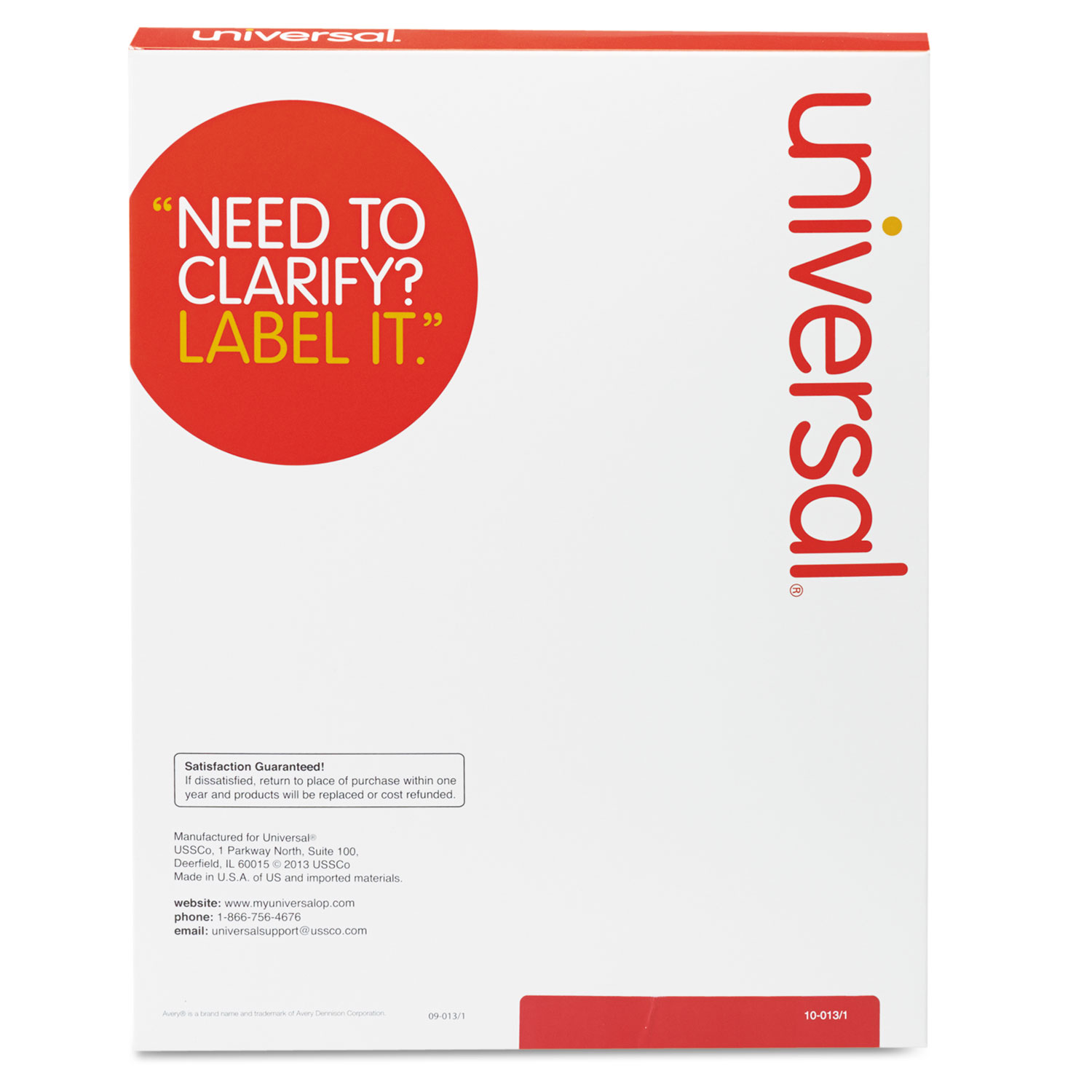 UNV 80106 Universal White Labels UNV80106