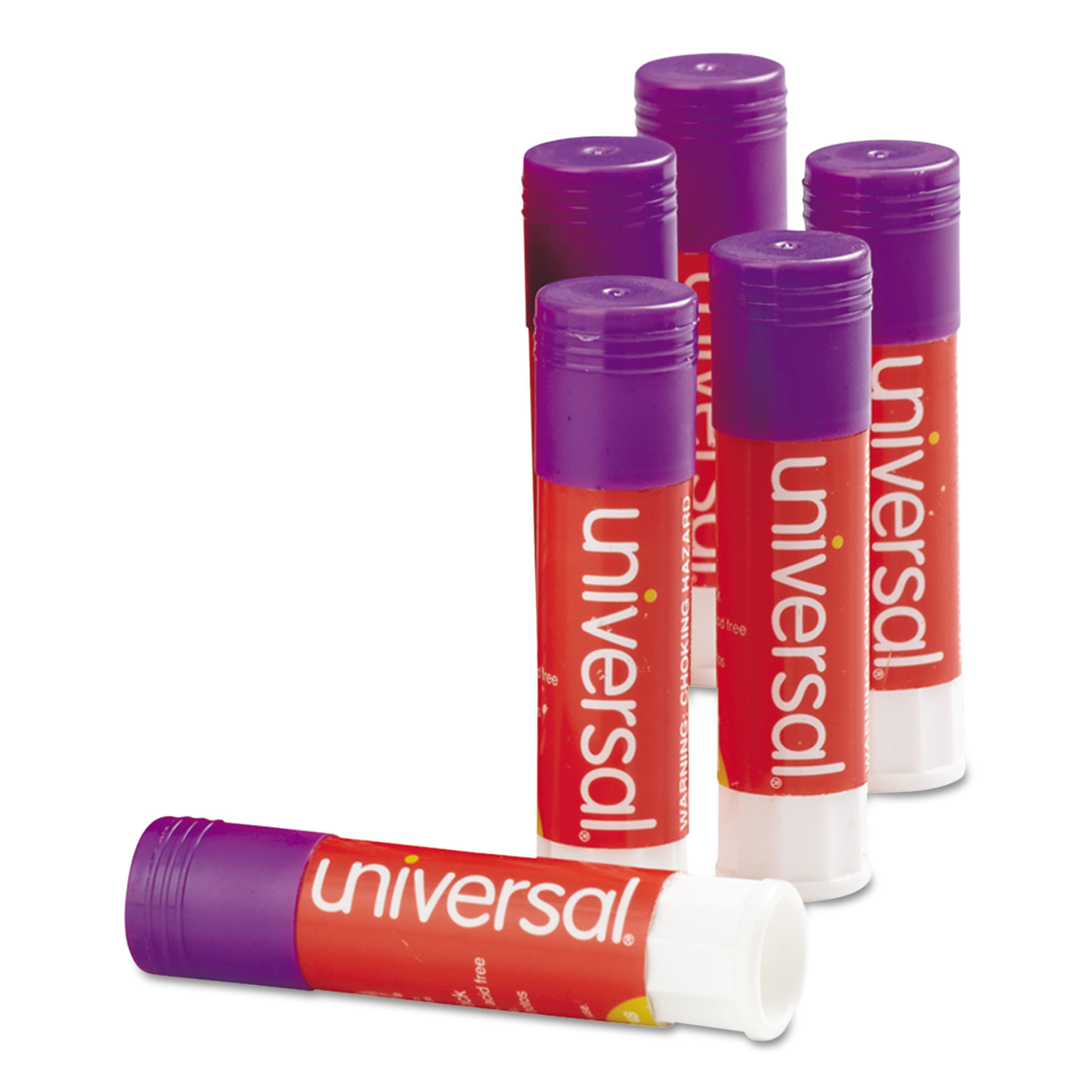  Universal UNV74748 Glue Stick, 0.28 oz, Applies Purple, Dries Clear, 12/Pack (UNV74748) 