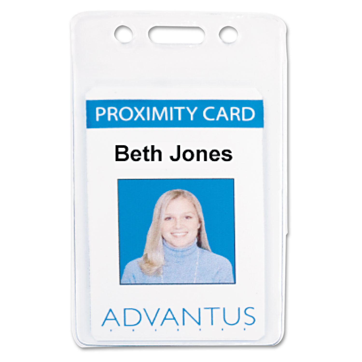 Proximity ID Badge Holder, Vertical, 2 3/8w x 3 3/8h, Clear, 50/Pack