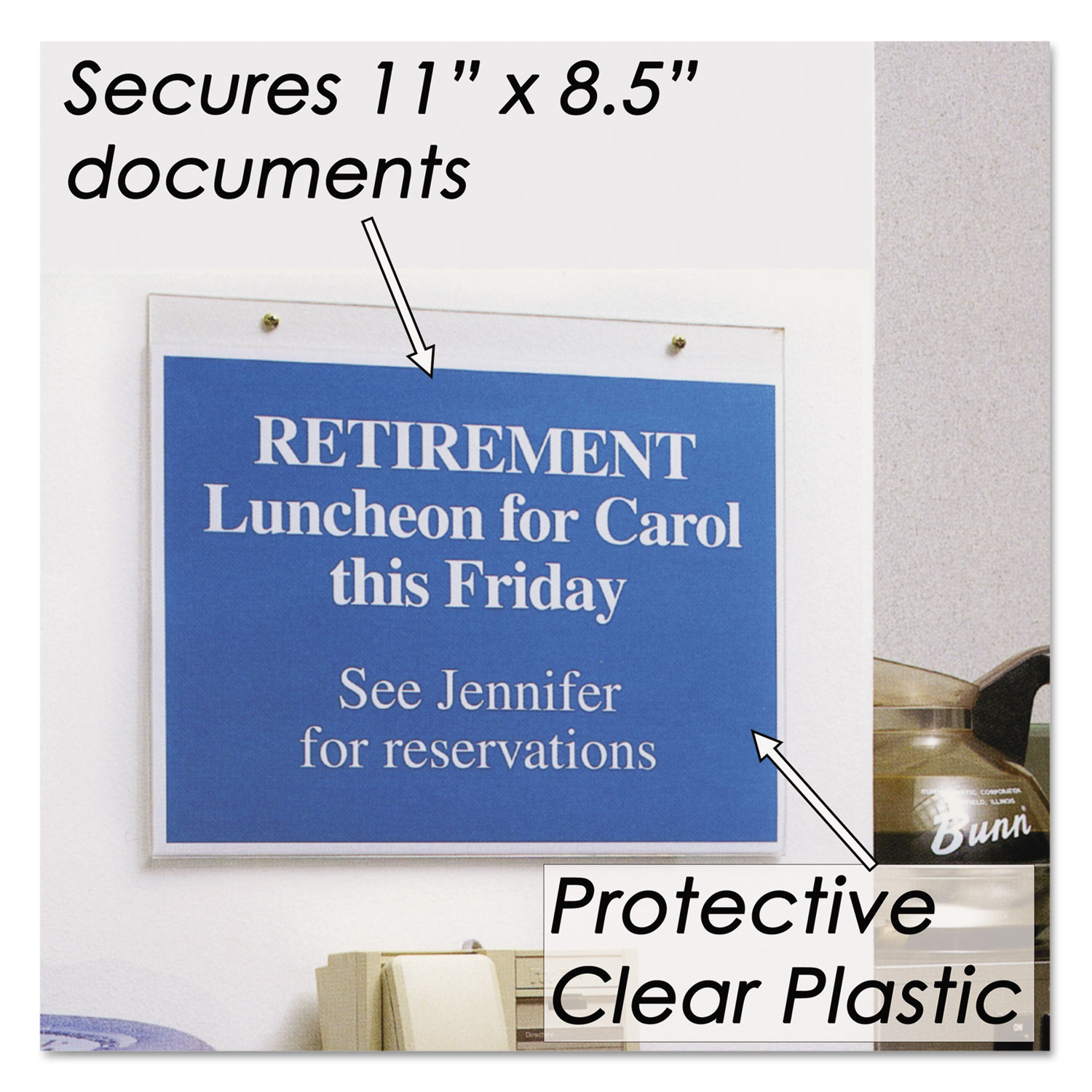 Clear Plastic Sign Holder, Wall Mount, 11 X 8.5 Reparto
