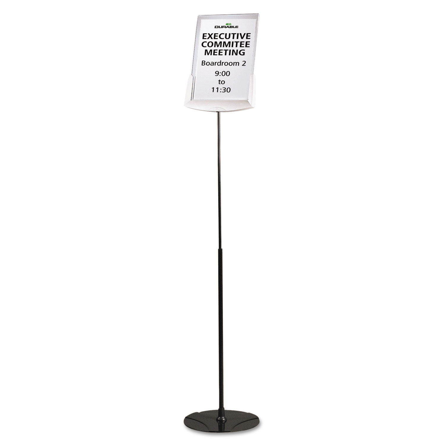  Durable 558957 Sherpa Infobase Sign Stand, Acrylic/Metal, 40-60 High, Gray (DBL558957) 