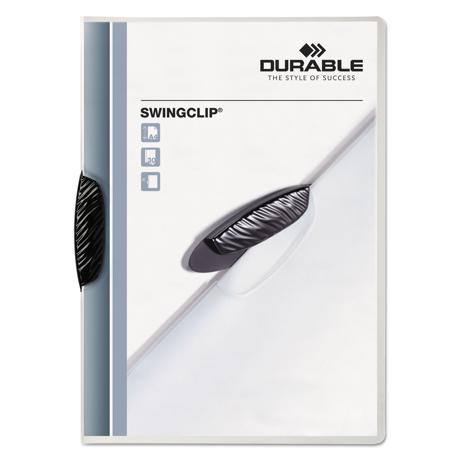  Durable 226301 Swingclip Clear Report Cover, Letter Size, Black Clip, 25/Box (DBL226301) 