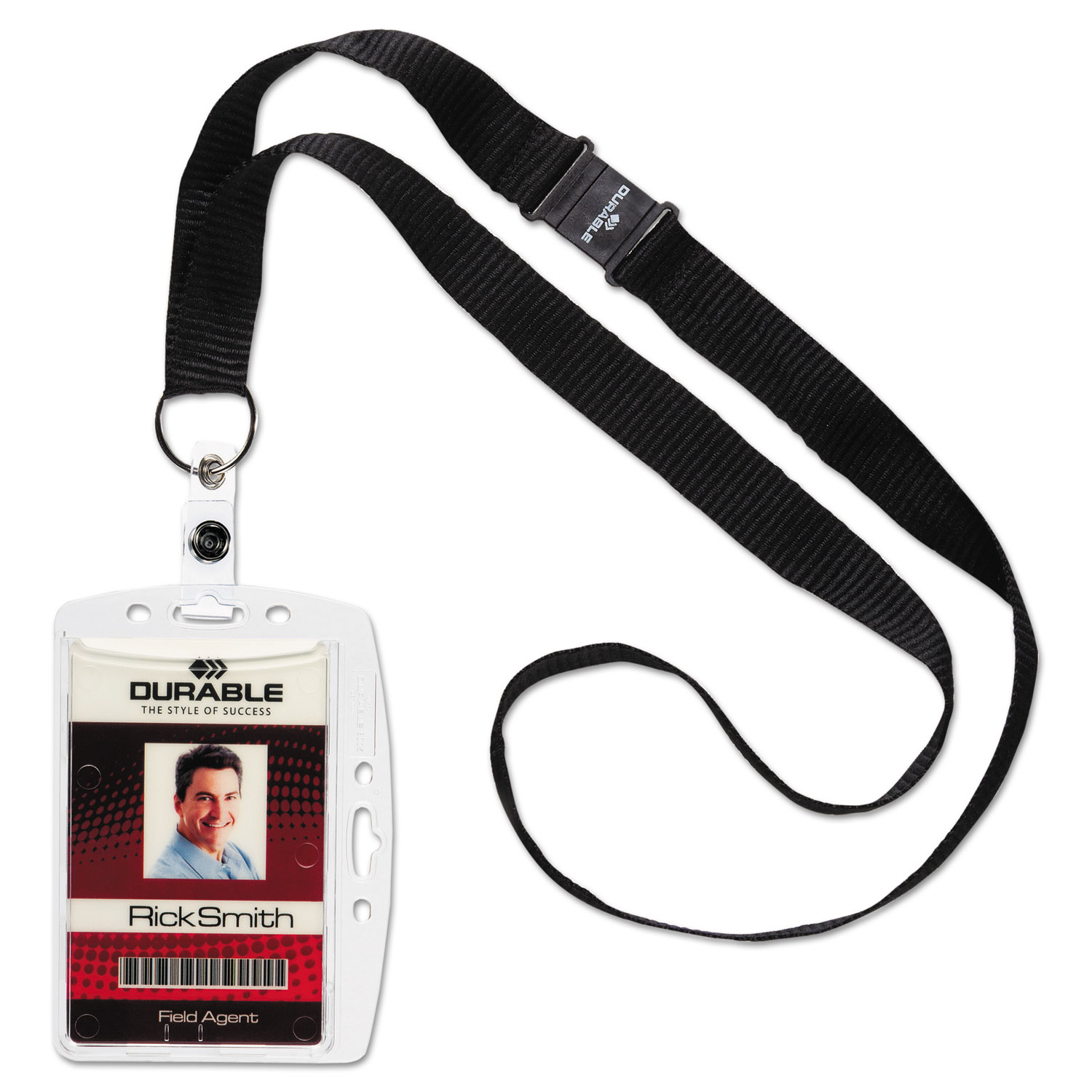  Durable 826819 ID/Security Card Holder Set, Vertical/Horizontal, Lanyard, Clear, 10/Pack (DBL826819) 