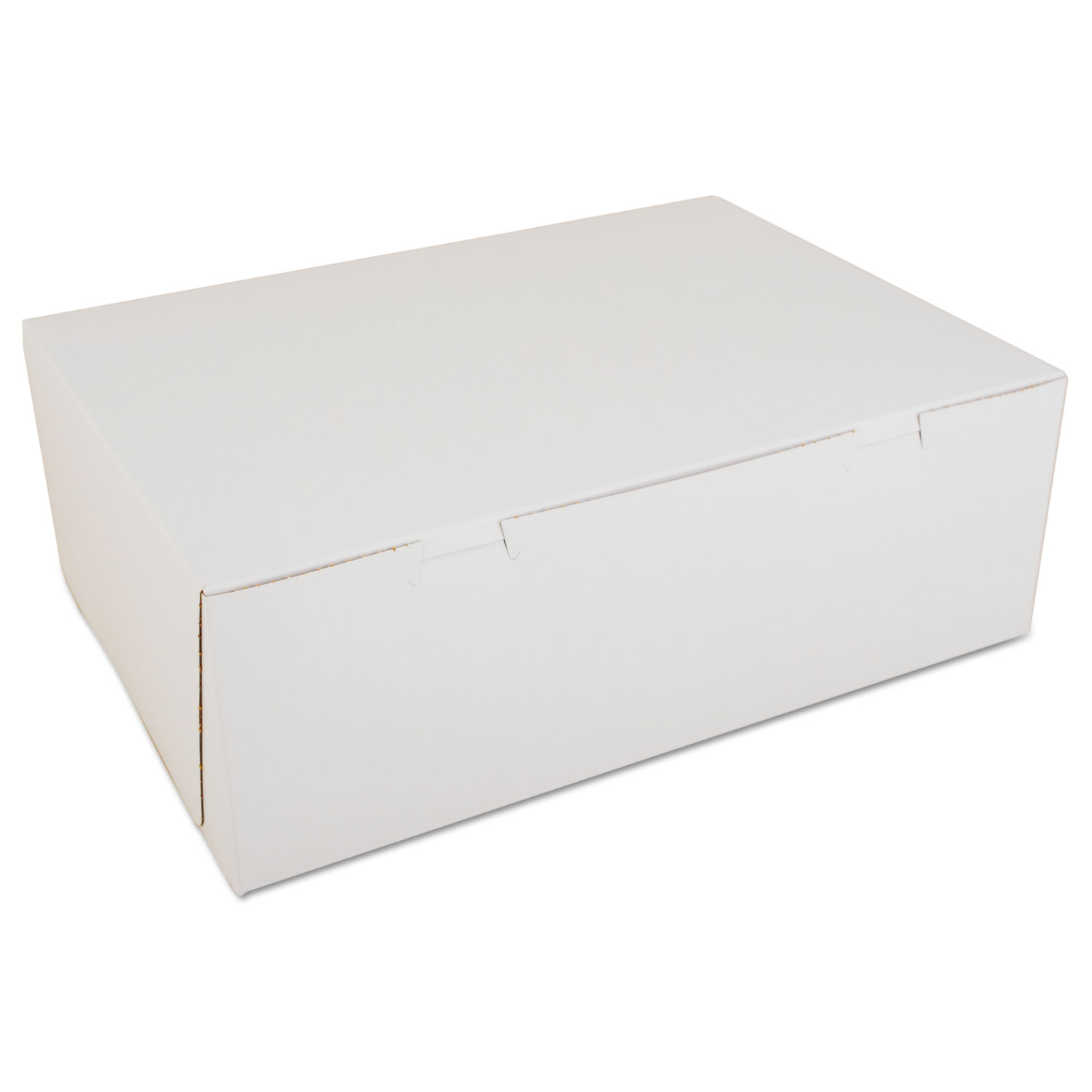 Non-Window Bakery Boxes, Paperboard, 14 1/2w x 10 1/2d x 5h, White, 100/Carton