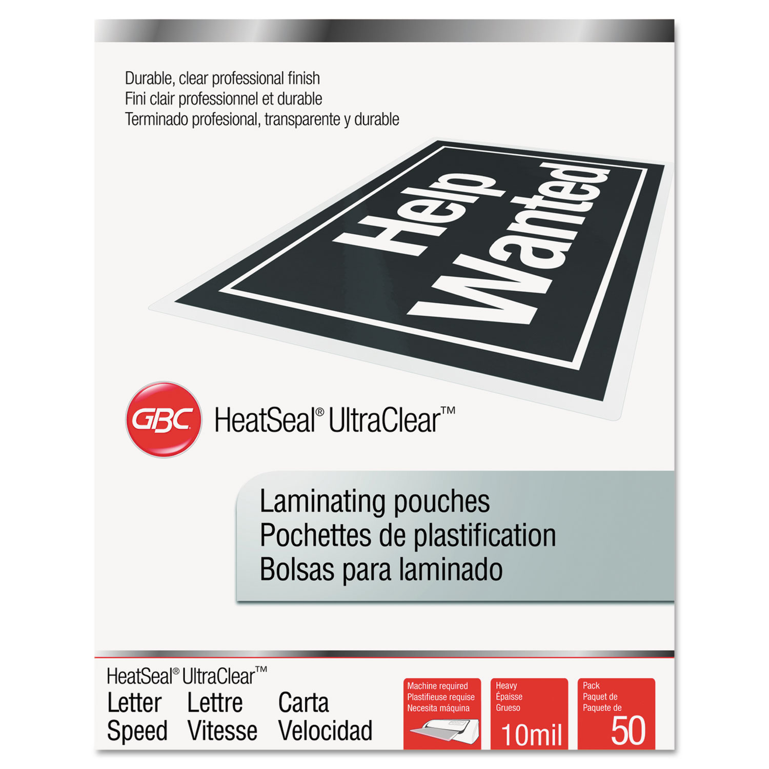 UltraClear Thermal Laminating Pouches, Letter, 10mil, 11 1/2 x 9, 50/Box