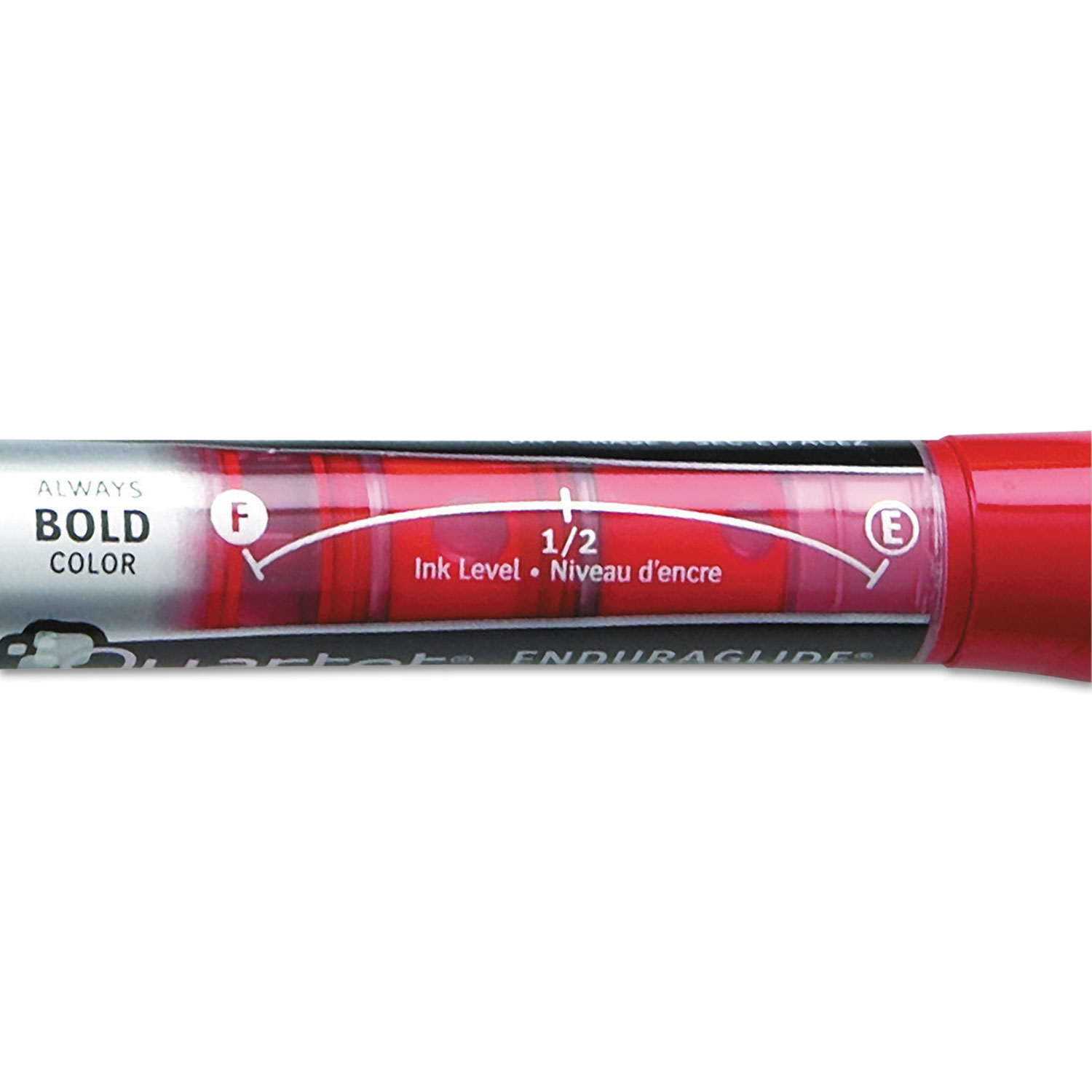 EnduraGlideDry Erase Marker, Broad Chisel Tip, Red, Dozen
