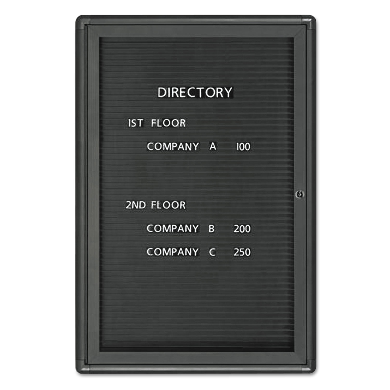  Quartet 2963LM Enclosed Magnetic Directory, 24 x 36, Black Surface, Graphite Aluminum Frame (QRT2963LM) 