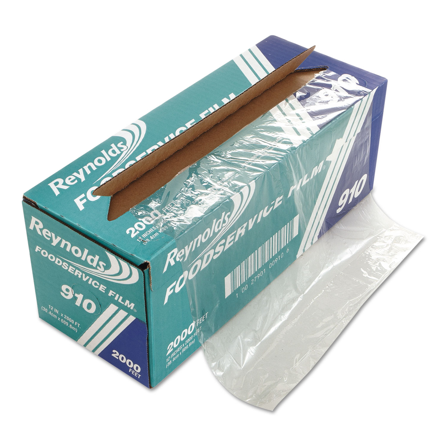 Reynolds PVC Food Wrap Film Roll in Easy Glide Cutter Box, 18 x 2000 ft, Clear