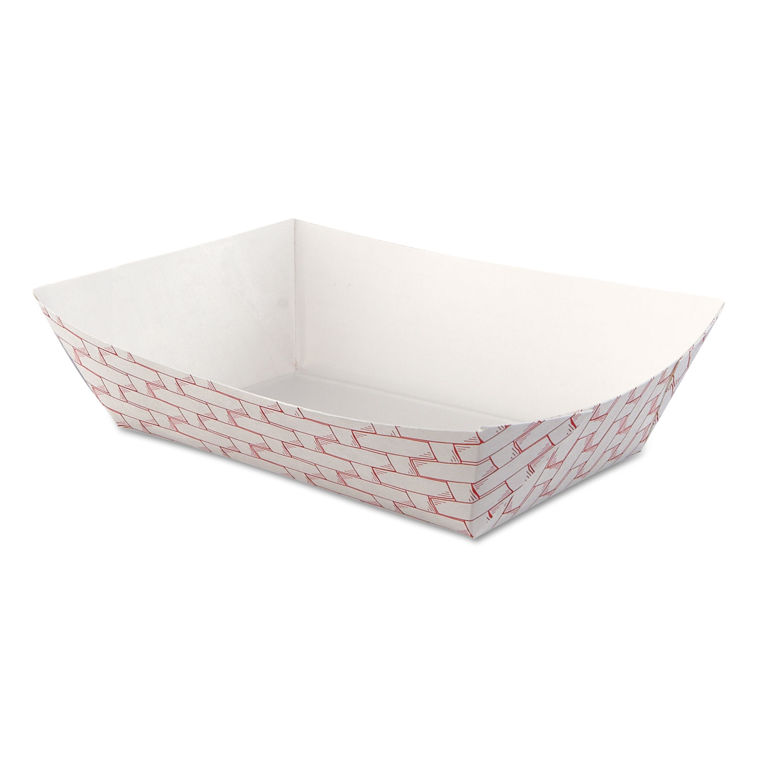  Boardwalk BWK30LAG250 Paper Food Baskets, 2.5lb Capacity, Red/White, 500/Carton (BWK30LAG250) 