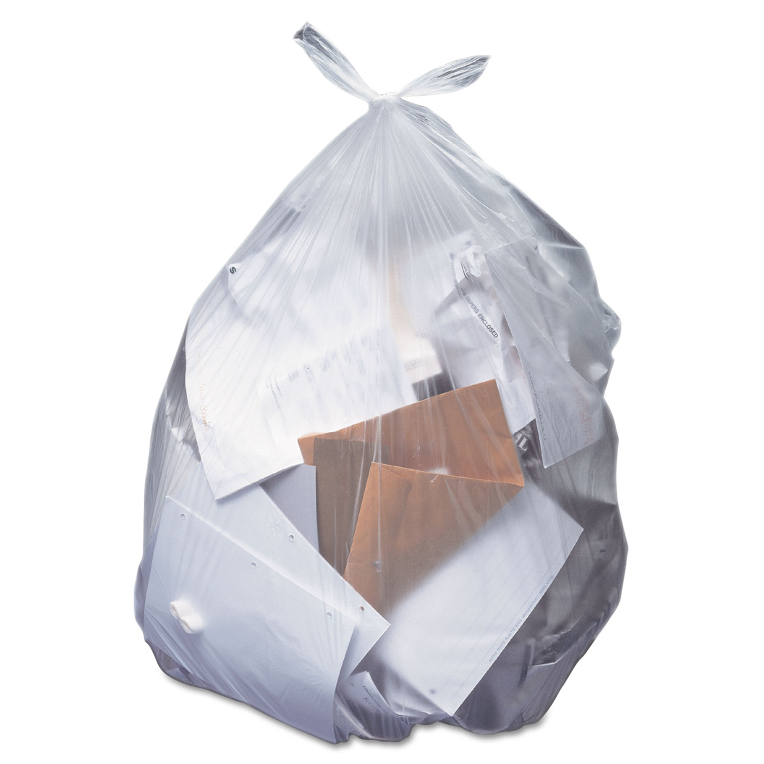 Low-Density Can Liners, 12-16 gal, 0.35 mil, 24 x 32, Clear, 500/Carton