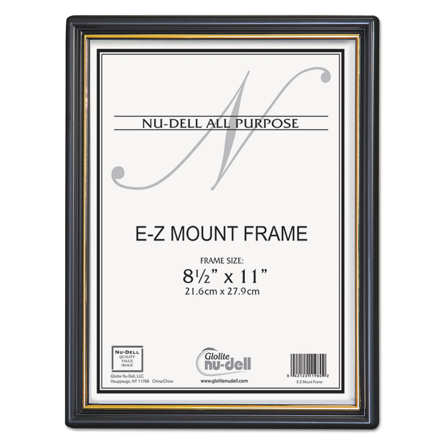 EZ Mount Document Frame with Trim Accent and Plastic Face, Plastic