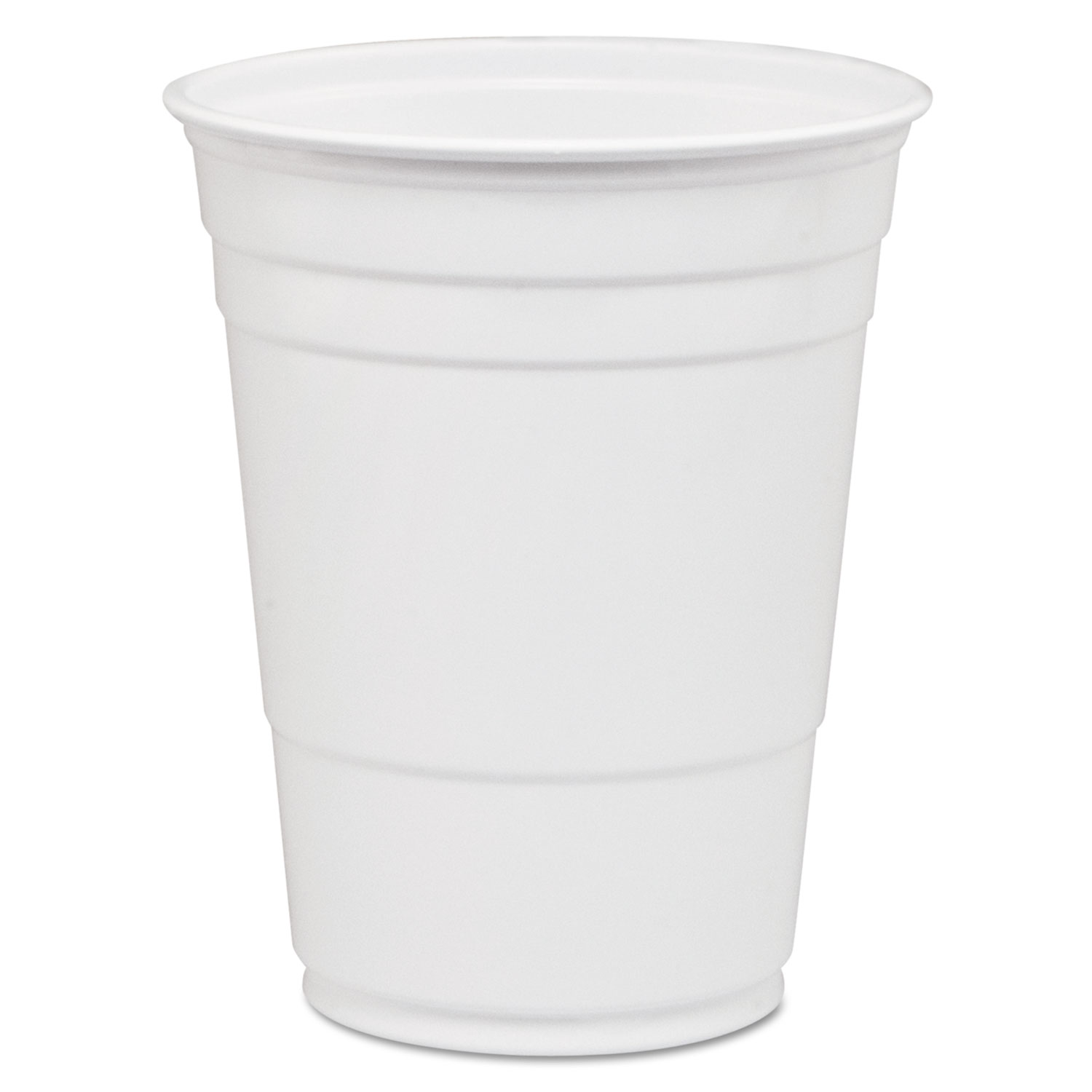 Solo Party Plastic Cold Drink Cups, 16-18 oz, White, 50/Bag, 1000/Carton