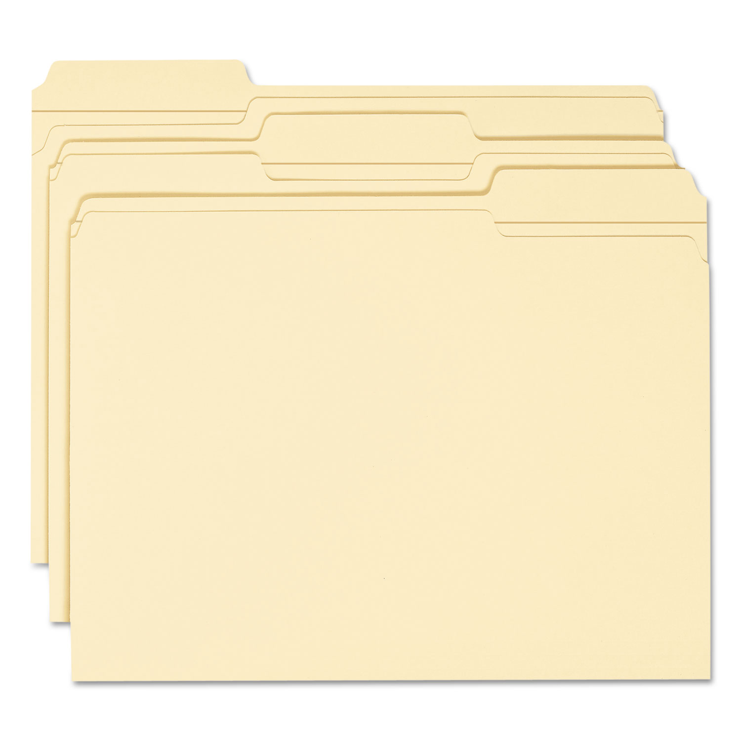 Two-Ply File Folders, 1/3 Cut Top Tab, Letter, Manila, 100/Box