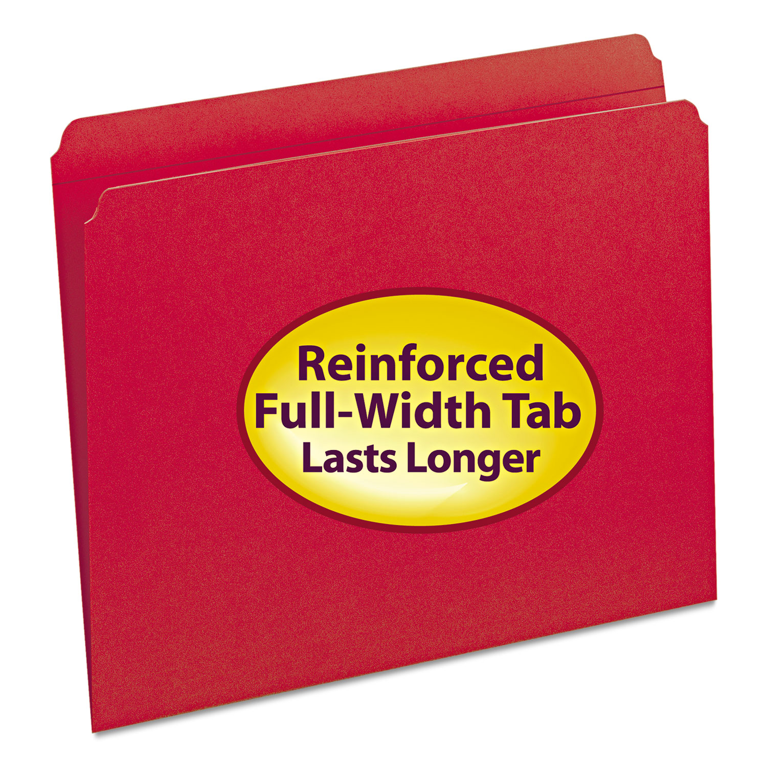  Smead 12710 Reinforced Top Tab Colored File Folders, Straight Tab, Letter Size, Red, 100/Box (SMD12710) 