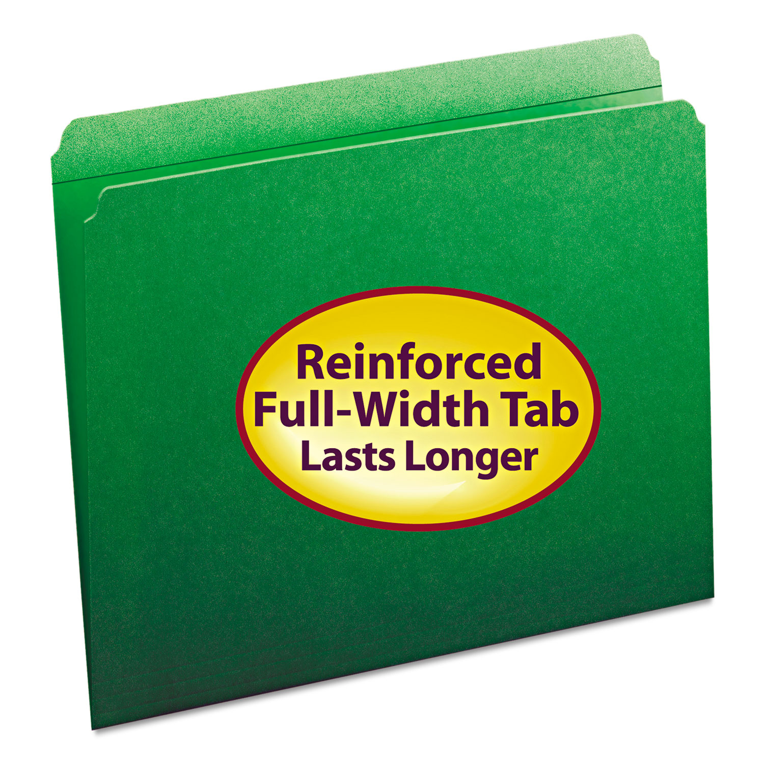  Smead 12110 Reinforced Top Tab Colored File Folders, Straight Tab, Letter Size, Green, 100/Box (SMD12110) 
