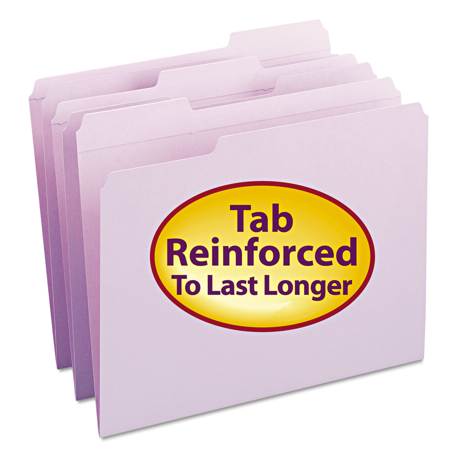  Smead 12434 Reinforced Top Tab Colored File Folders, 1/3-Cut Tabs, Letter Size, Lavender, 100/Box (SMD12434) 