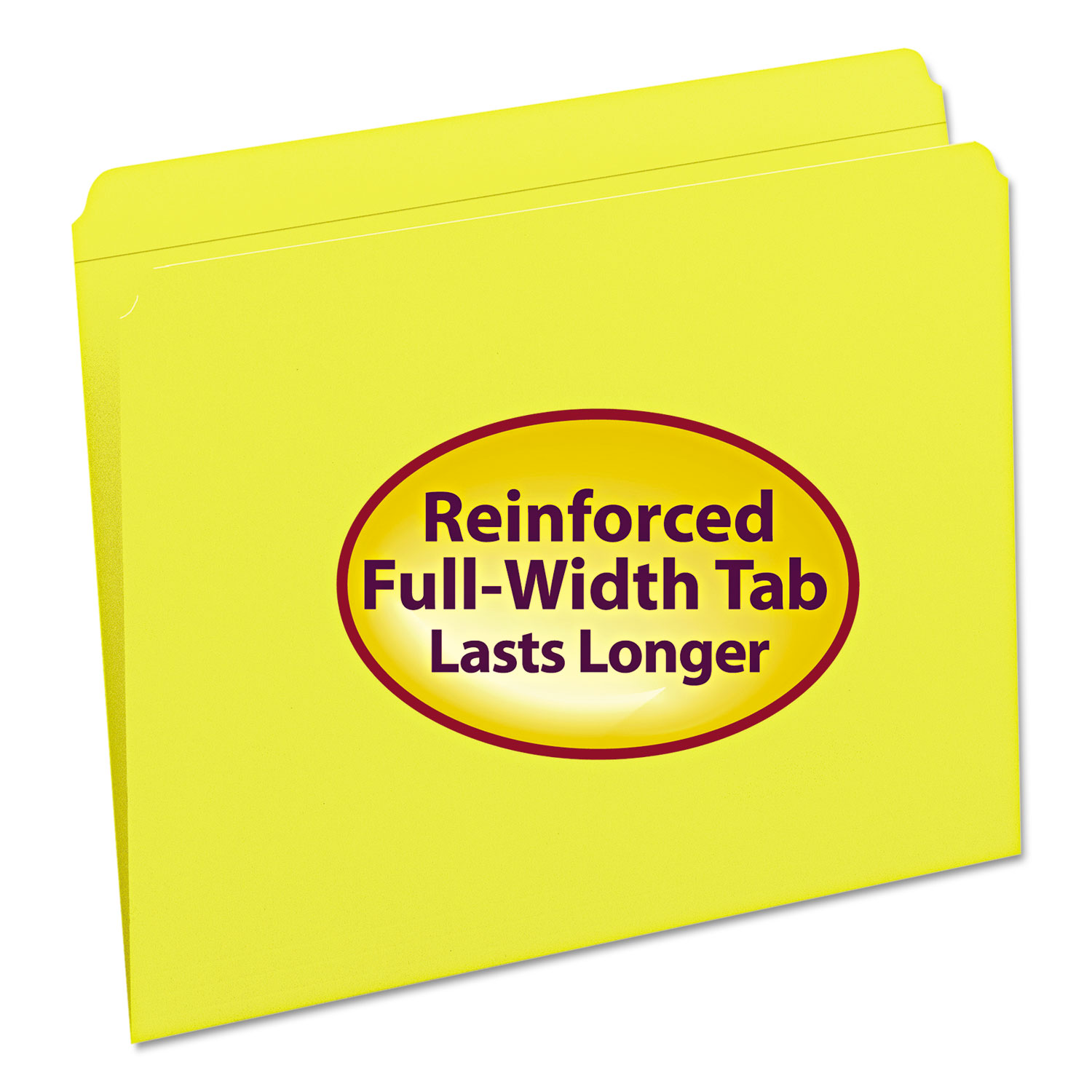  Smead 12910 Reinforced Top Tab Colored File Folders, Straight Tab, Letter Size, Yellow, 100/Box (SMD12910) 