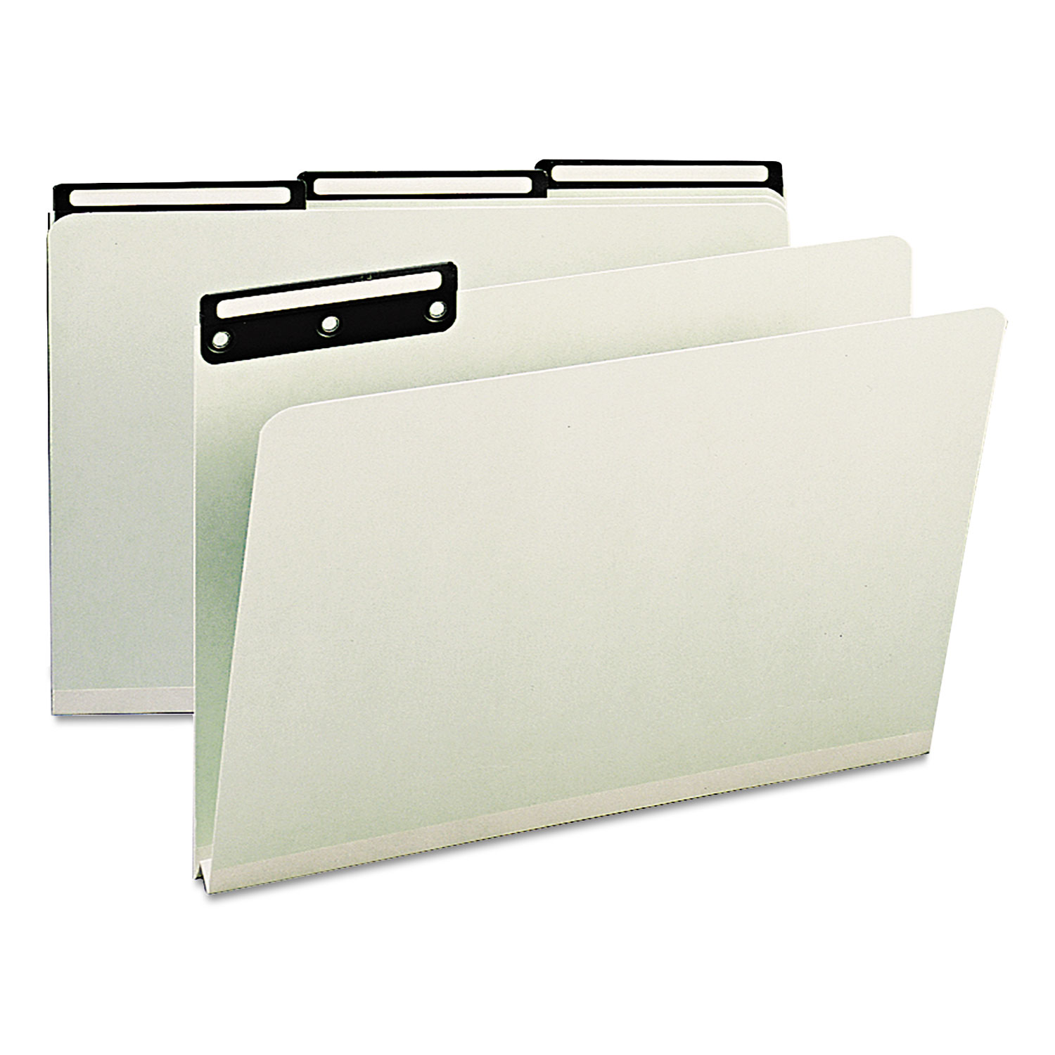  Smead 18430 Recycled Heavy Pressboard File Folders with Insertable Metal Tabs, 1/3-Cut Tabs, Legal Size, Gray-Green, 25/Box (SMD18430) 
