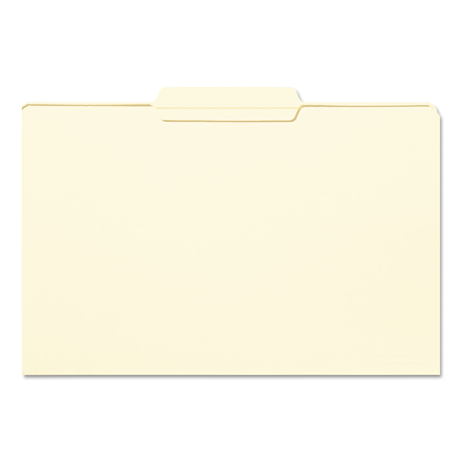 File Folder, 1/3 Cut Second Position, Reinforced Top Tab, Legal, Manila, 100/Box