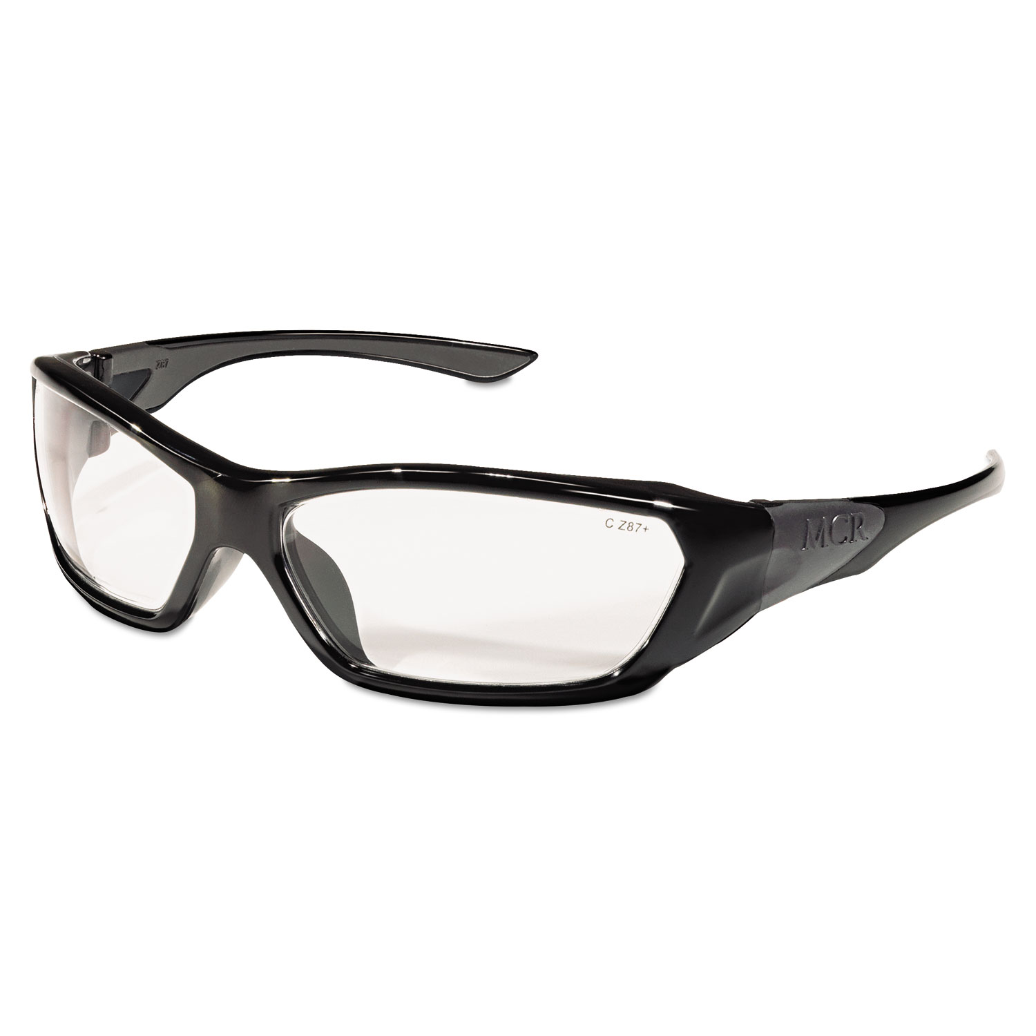  MCR Safety FF120 ForceFlex Safety Glasses, Black Frame, Clear Lens (CRWFF120) 
