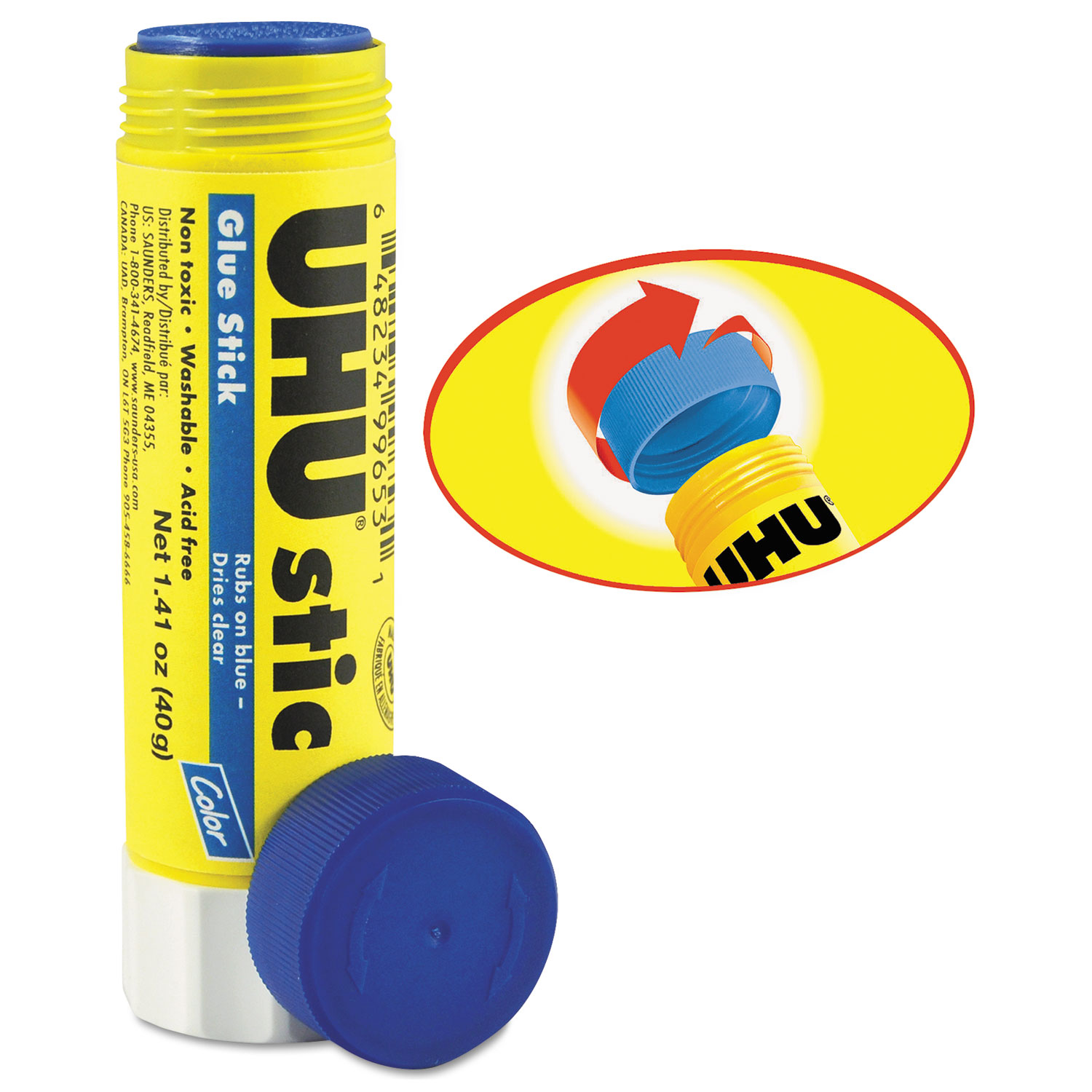 UHU Stic Permanent Blue Application Glue Stick, 1.41 oz, Stick
