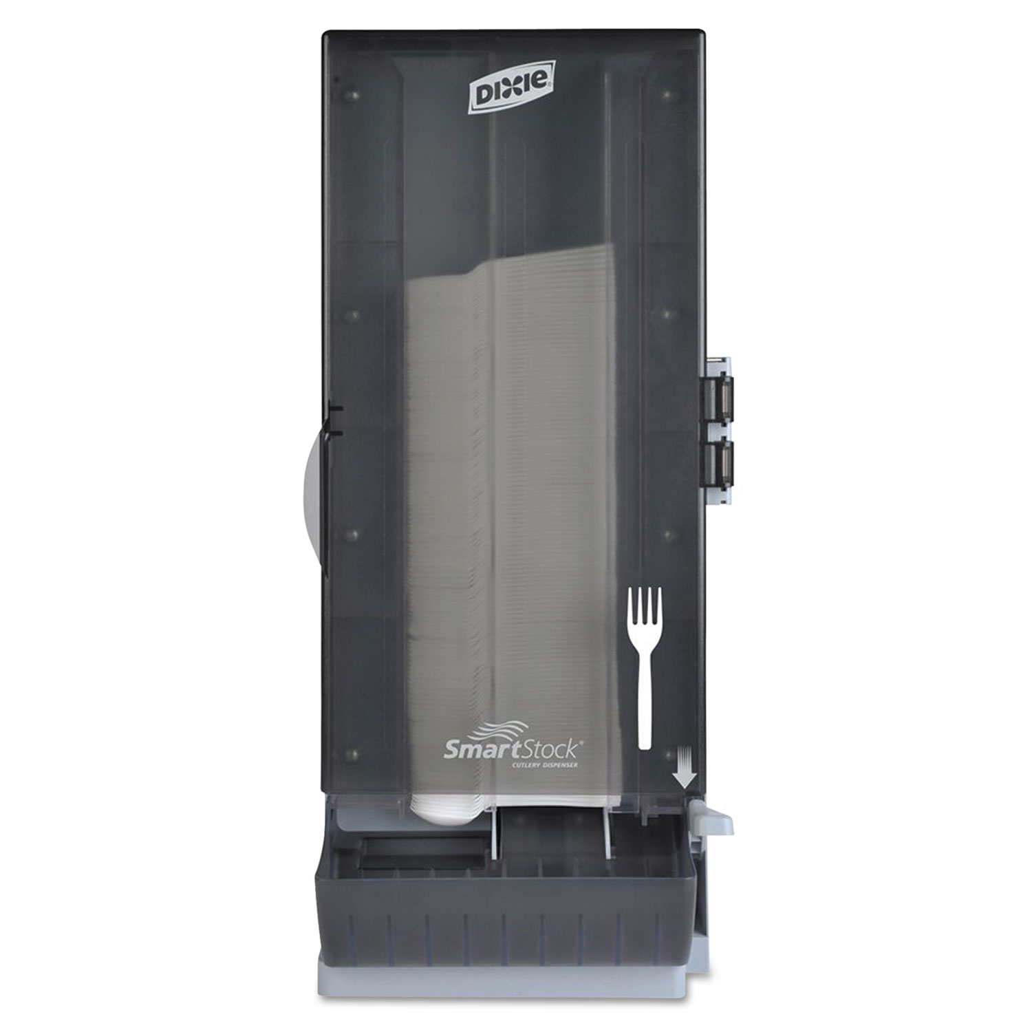  Dixie SSFPD120 SmartStock Utensil Dispenser, Fork, 10 x 8.78 x 24.75, Smoke (DXESSFPD120) 