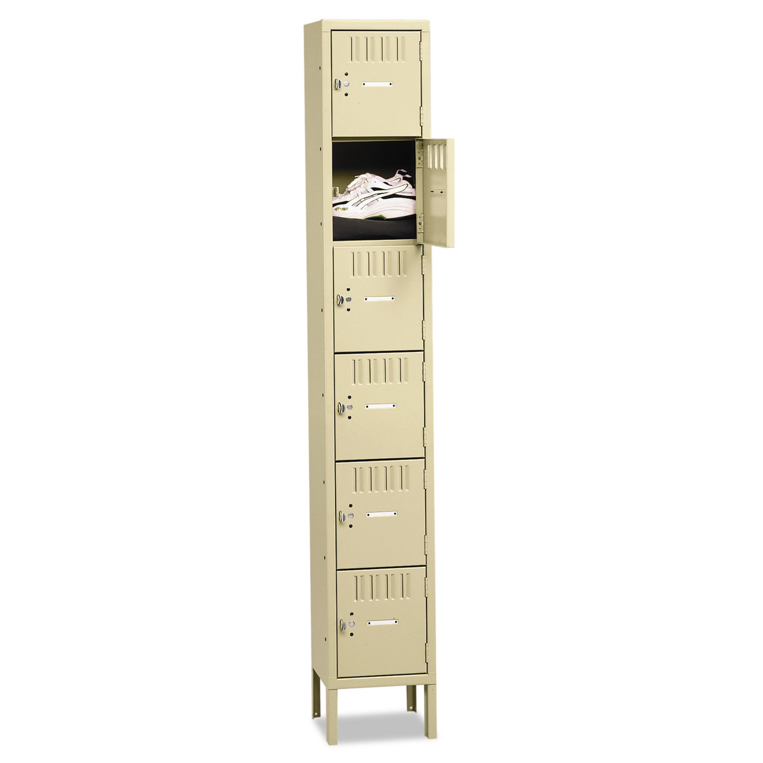 Box Compartments with Legs, Single Stack, 12w x 18d x 78h, Sand