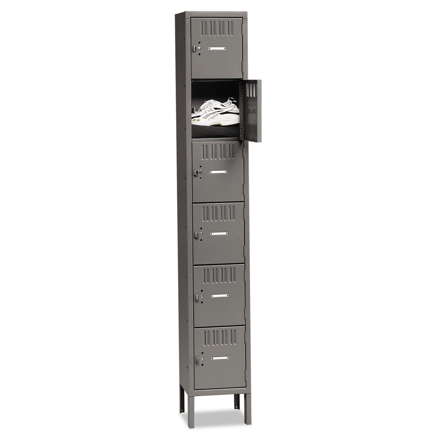 Box Compartments with Legs, Single Stack, 12w x 18d x 78h, Medium Gray