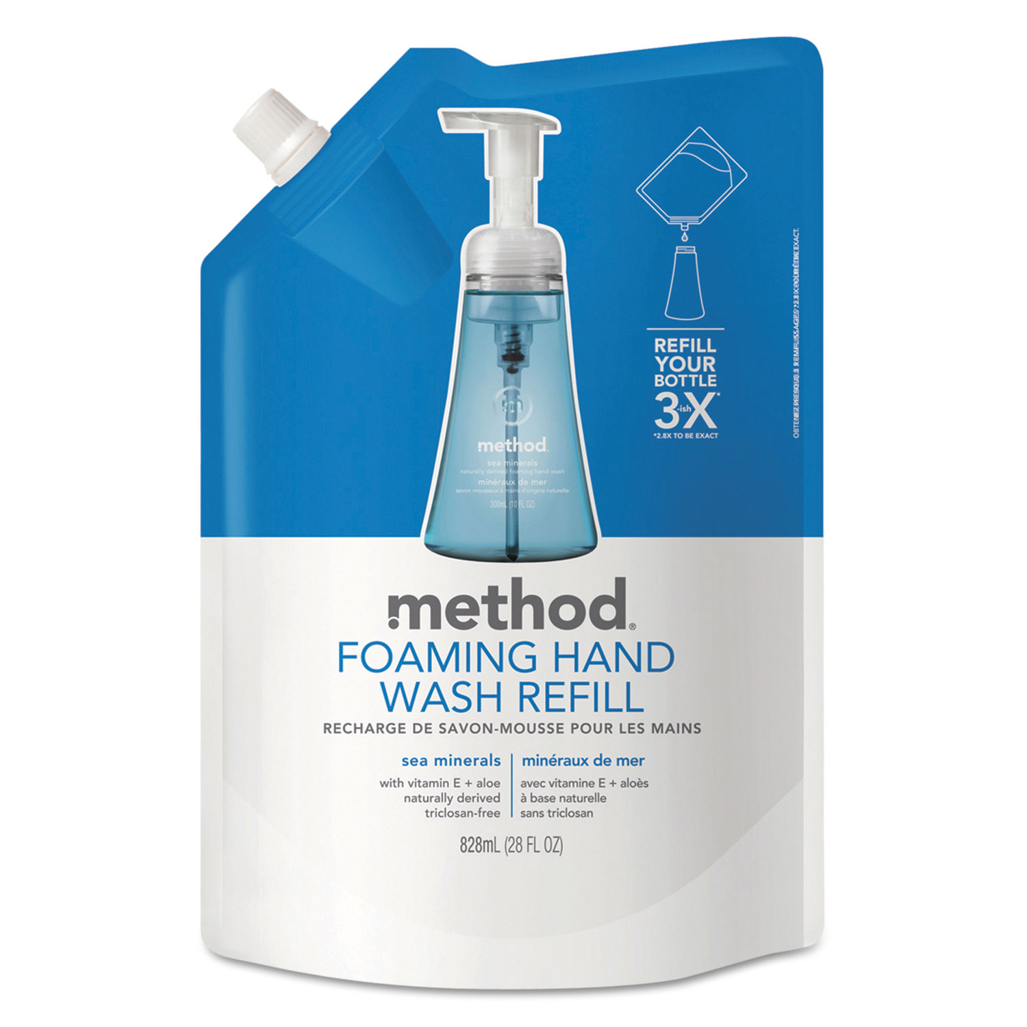  Method 00667 Foaming Hand Wash Refill, Sea Minerals, 28 oz Pouch (MTH00667) 