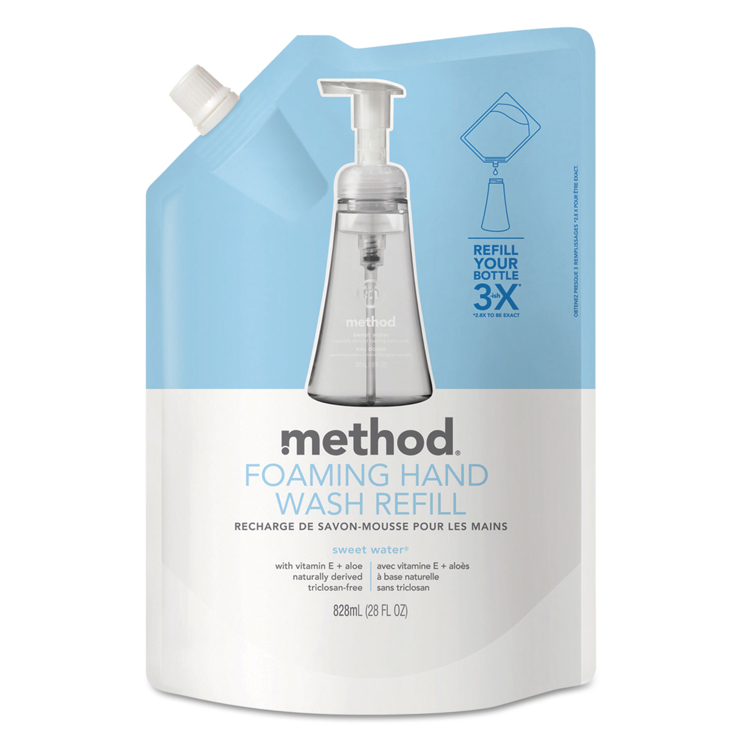  Method 00662 Foaming Hand Wash Refill, Sweet Water, 28 oz Pouch (MTH00662) 