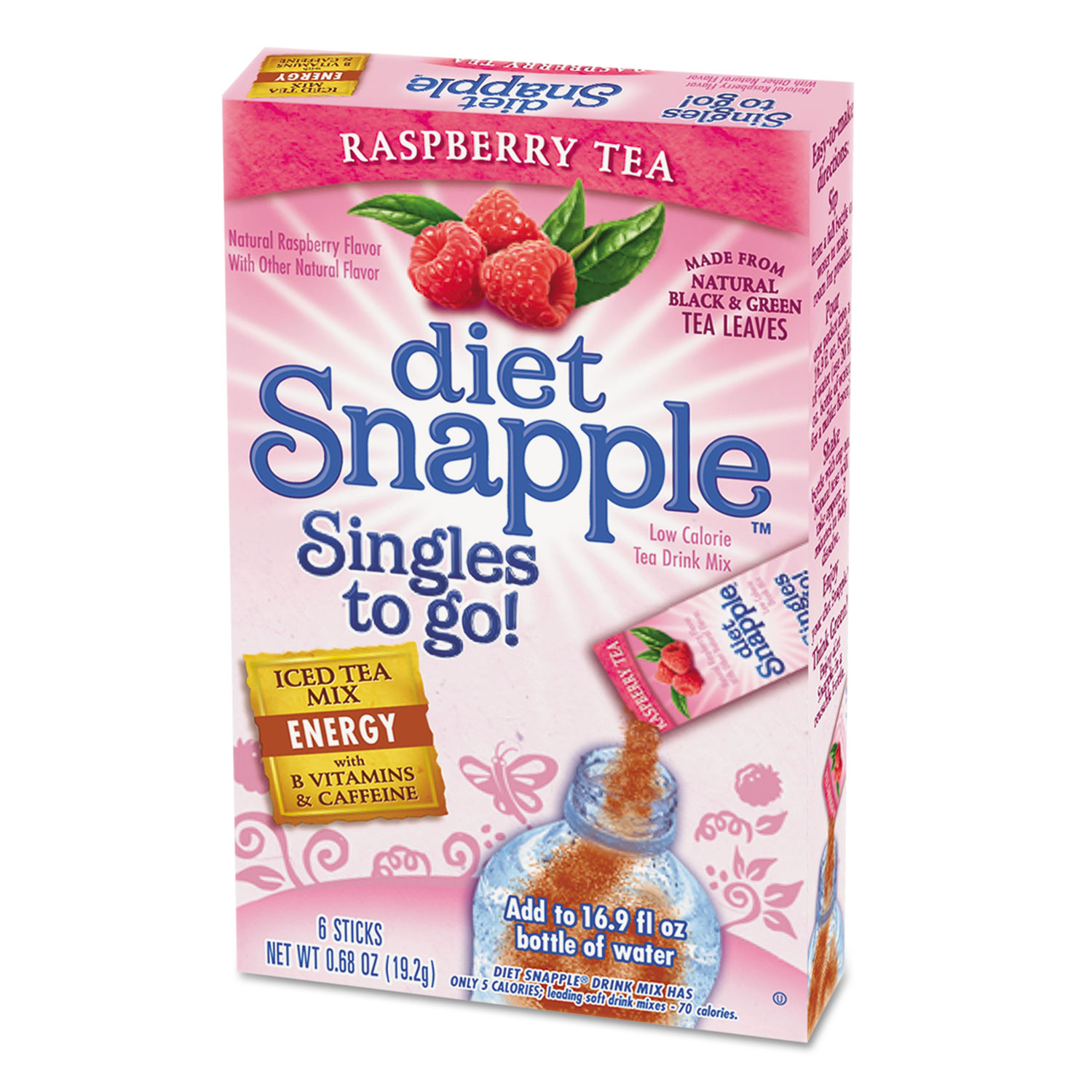 Iced Tea Singles To-Go, Diet Raspberry Tea, 0.68 oz Stick, 72 sticks