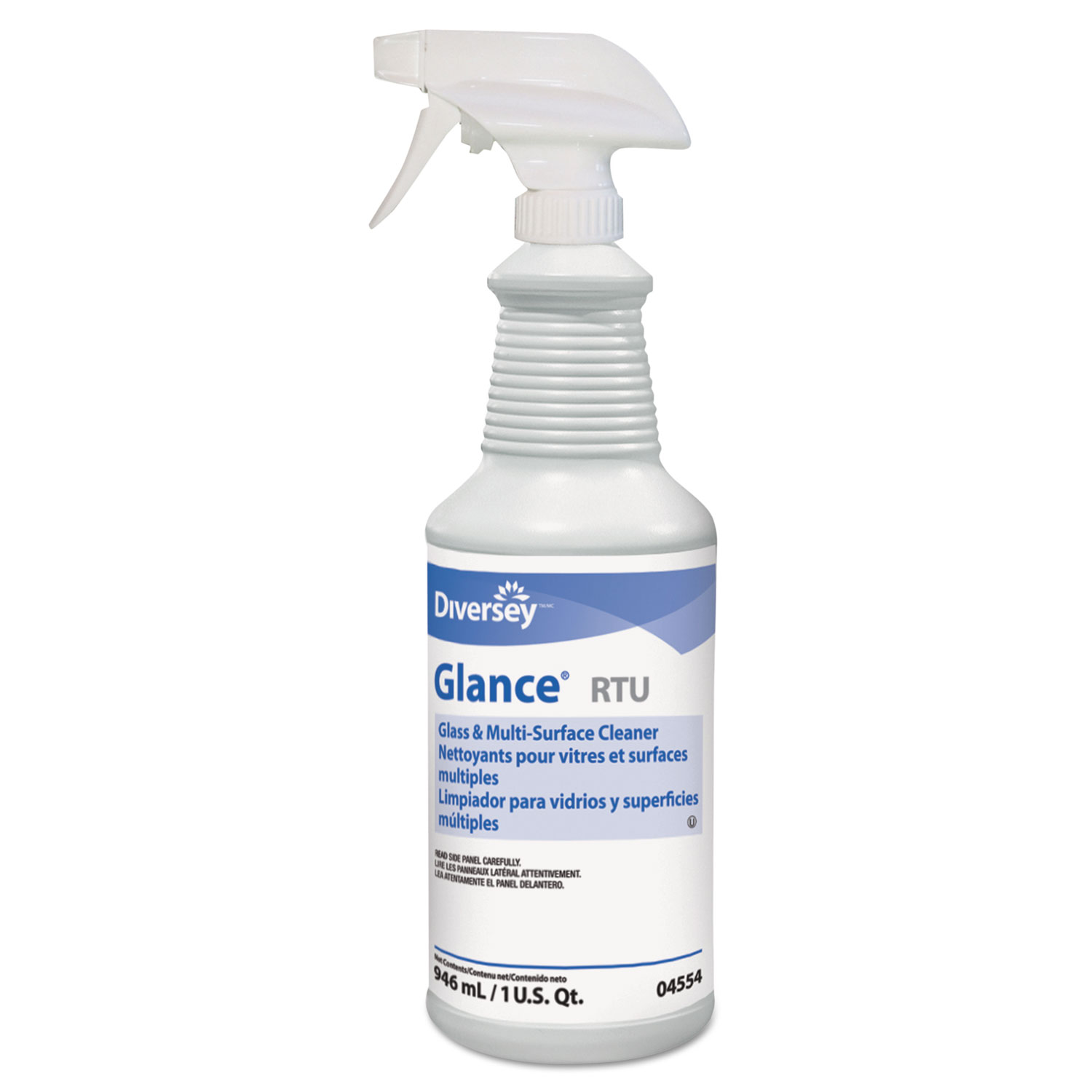 Glance Glass & Multi-Surface Cleaner, Liquid, 32 oz Spray Bottle, 12/Carton