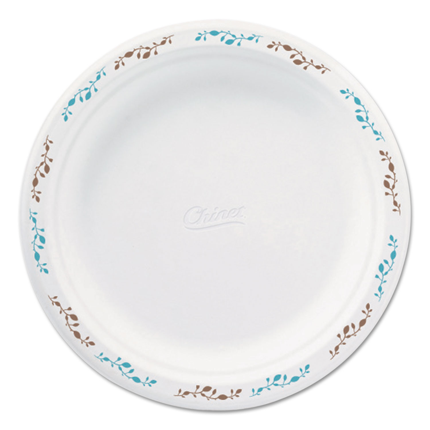  Chinet 22516 Molded Fiber Dinnerware, Plate, 8 3/4Dia, White, Vines Theme, 500/Carton (HUH22516) 