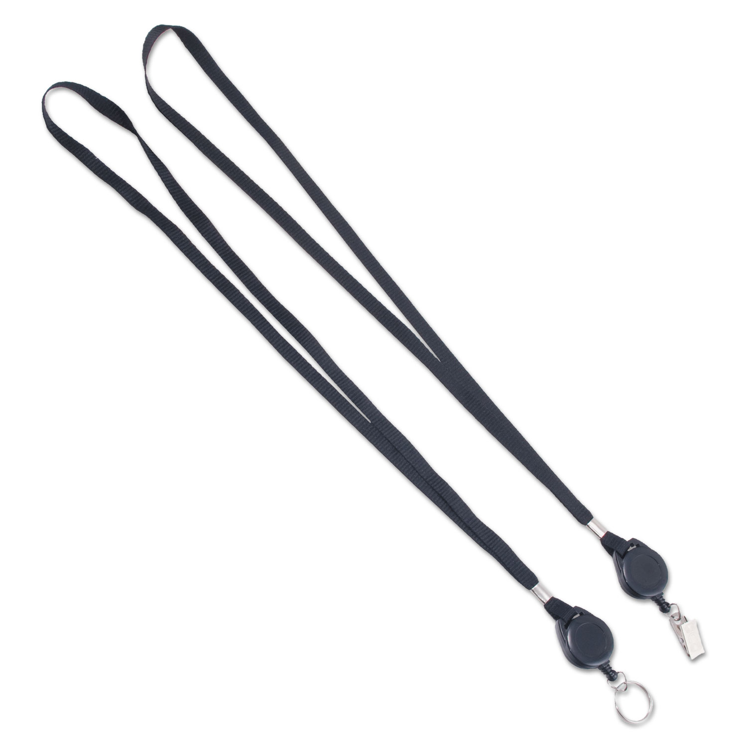 Advantus Lanyards with Retractable ID Reels, Clip Style, 34" Long