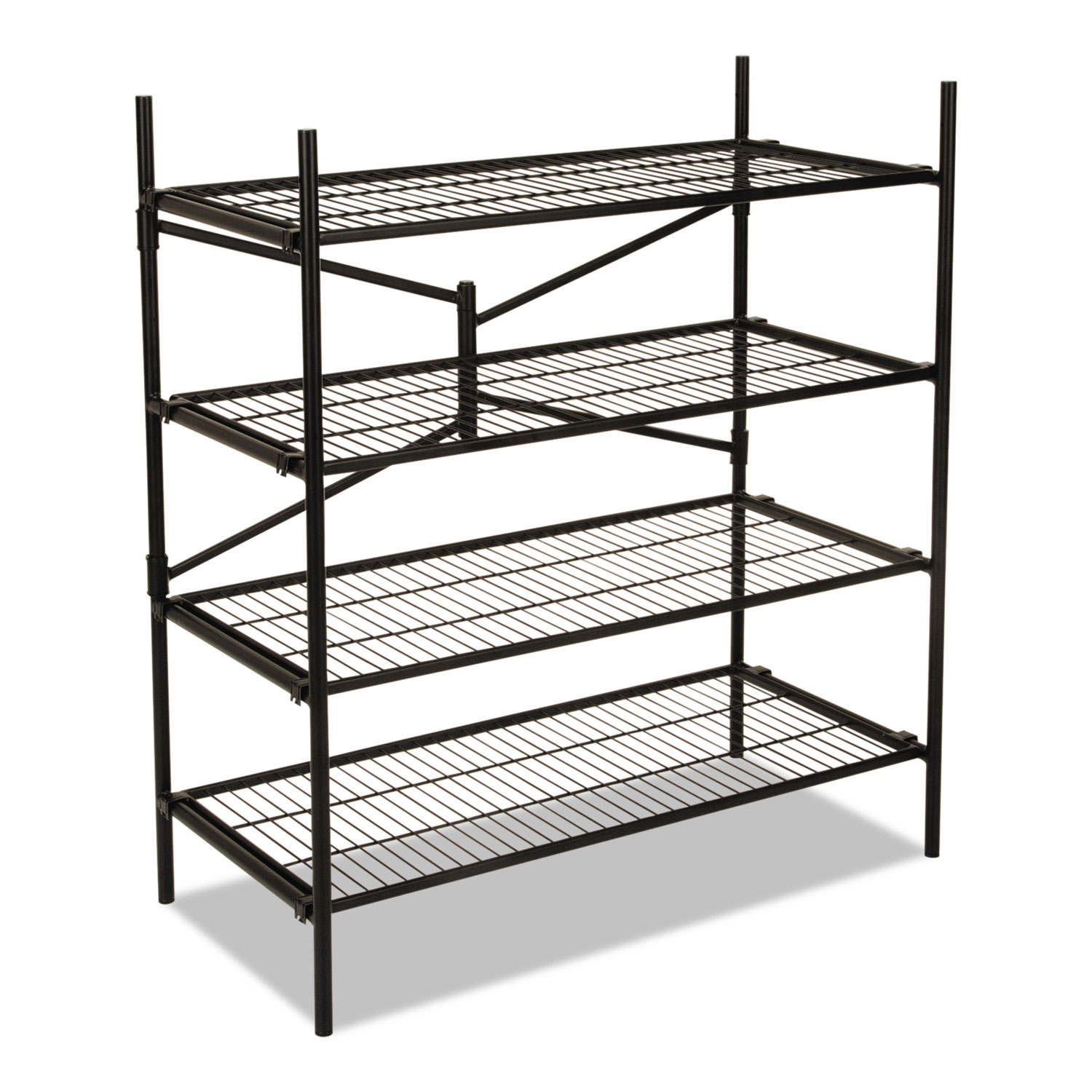 Instant Storage Shelving Unit, 4 Shelves, 42 3/4 x 20 3/4 x 47 3/4, Black