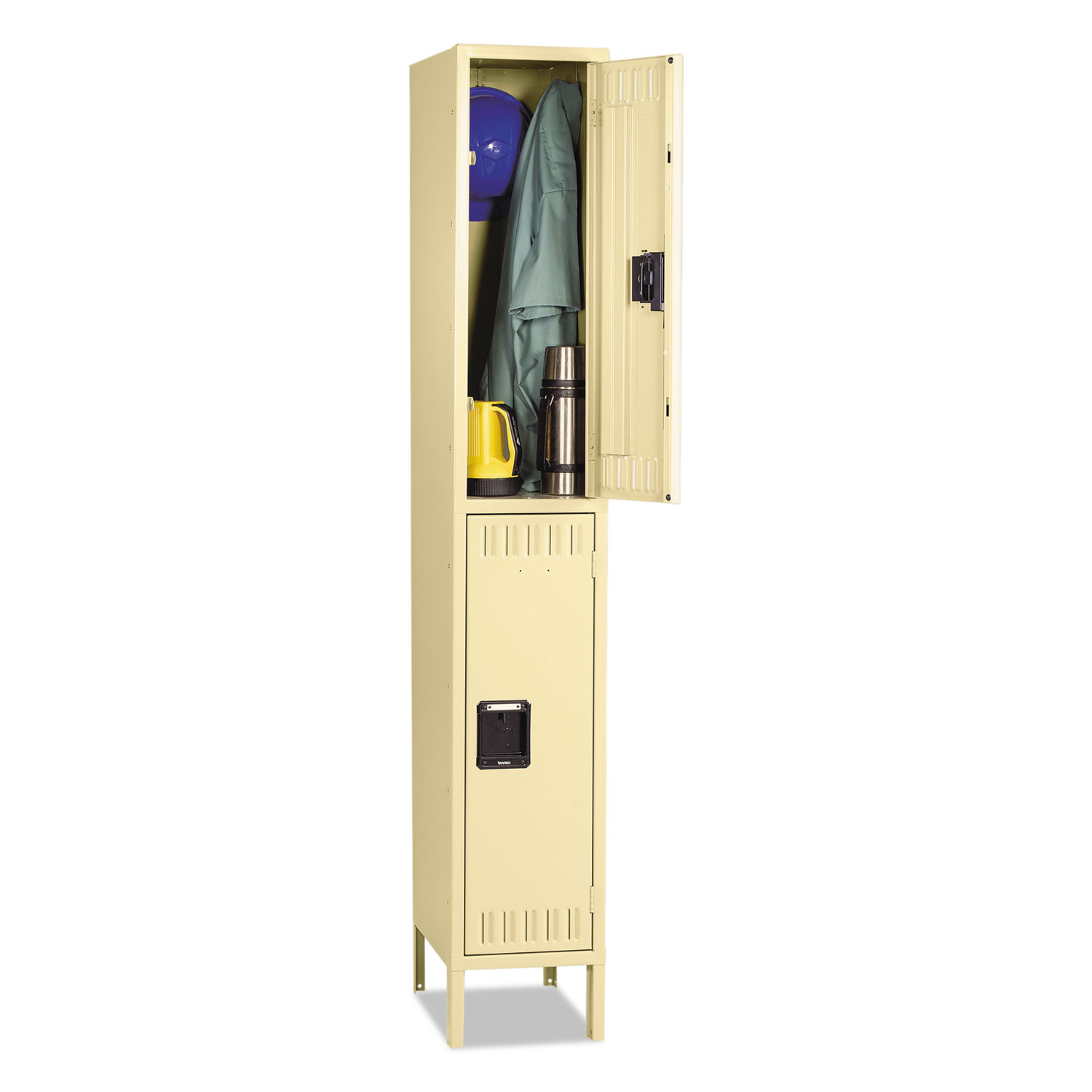 Double Tier Locker with Legs, Single Stack, 12w x 18d x 78h, Sand