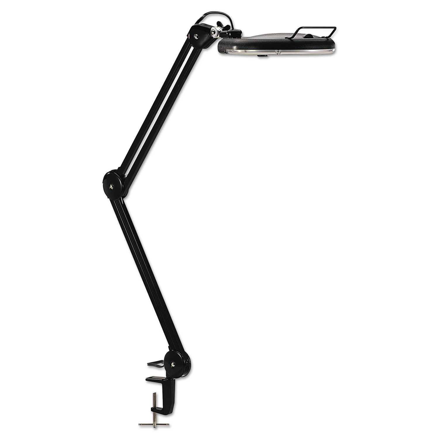 Magnifier Clamp On Desk Lamp, 33 1/4, Black