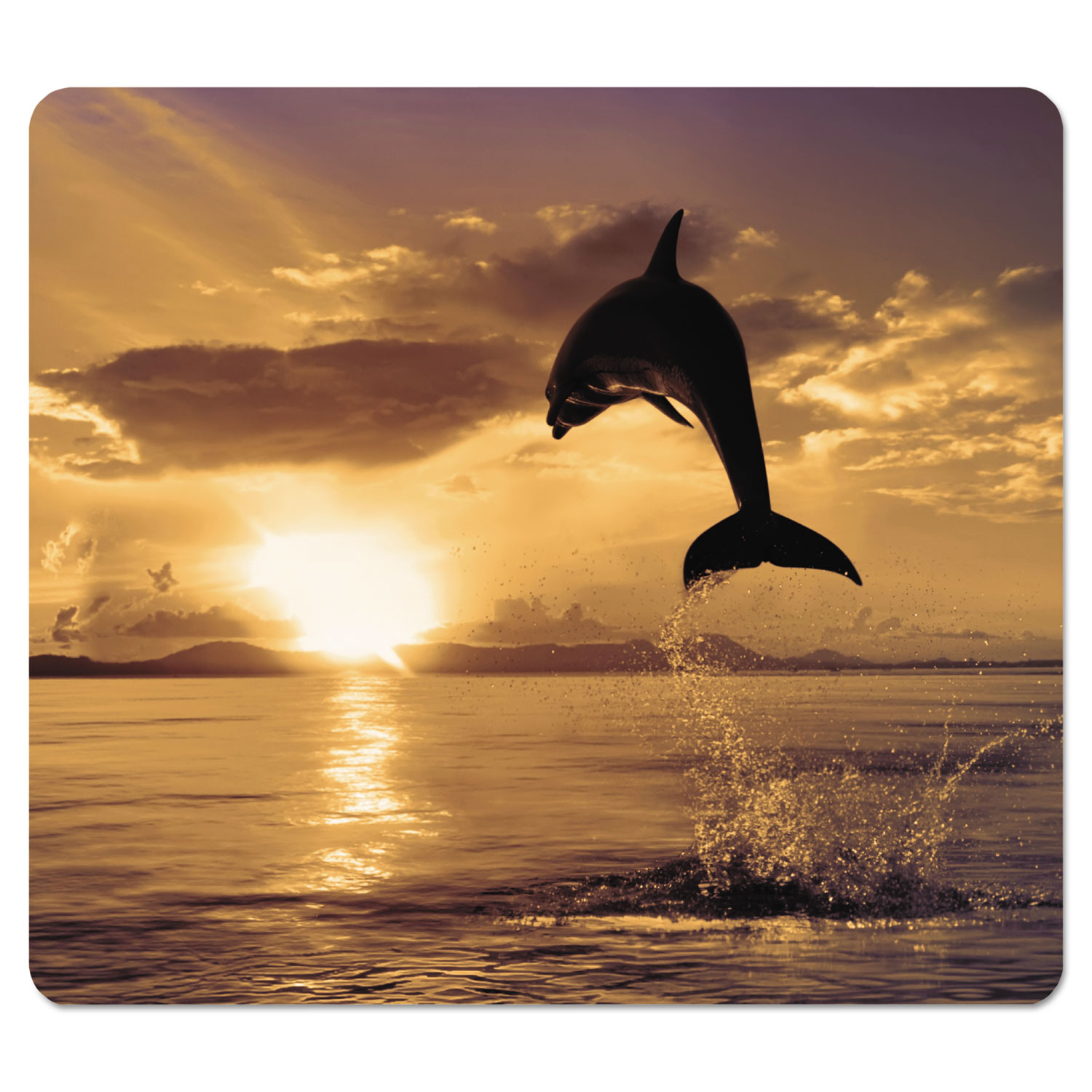 Recycled Mouse Pad, Nonskid Base, 7 1/2 x 9, Dolphin