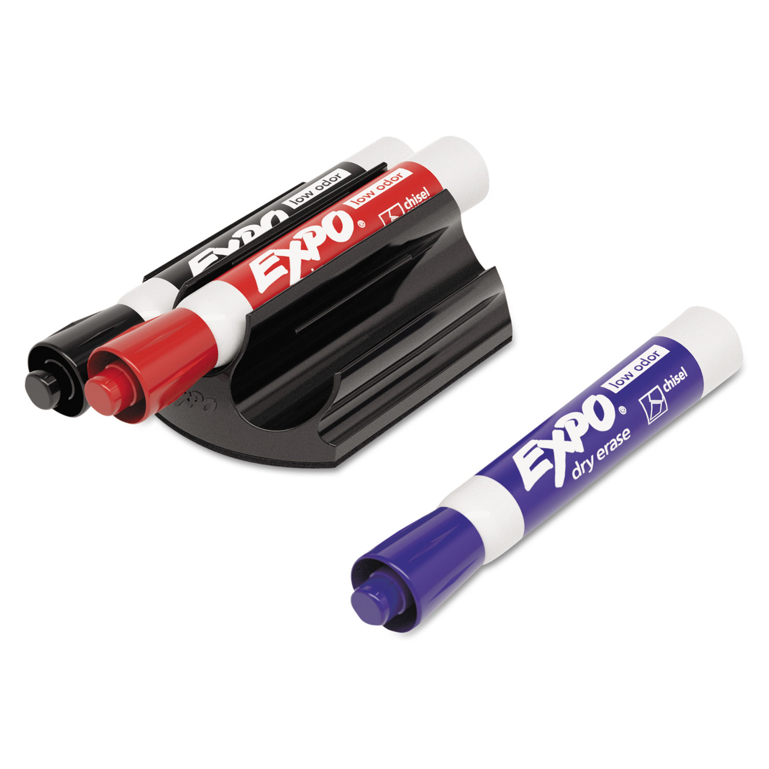  EXPO 81503 Magnetic Clip Eraser, Broad Chisel Tip, Assorted Colors, 3/Set (SAN81503) 