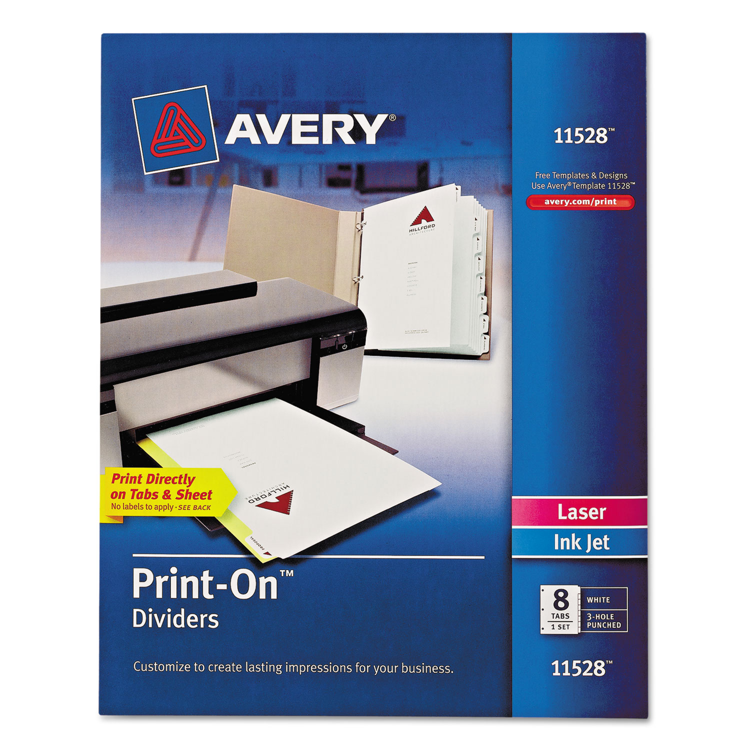  Avery 11528 Customizable Print-On Dividers, 8-Tab, Letter (AVE11528) 