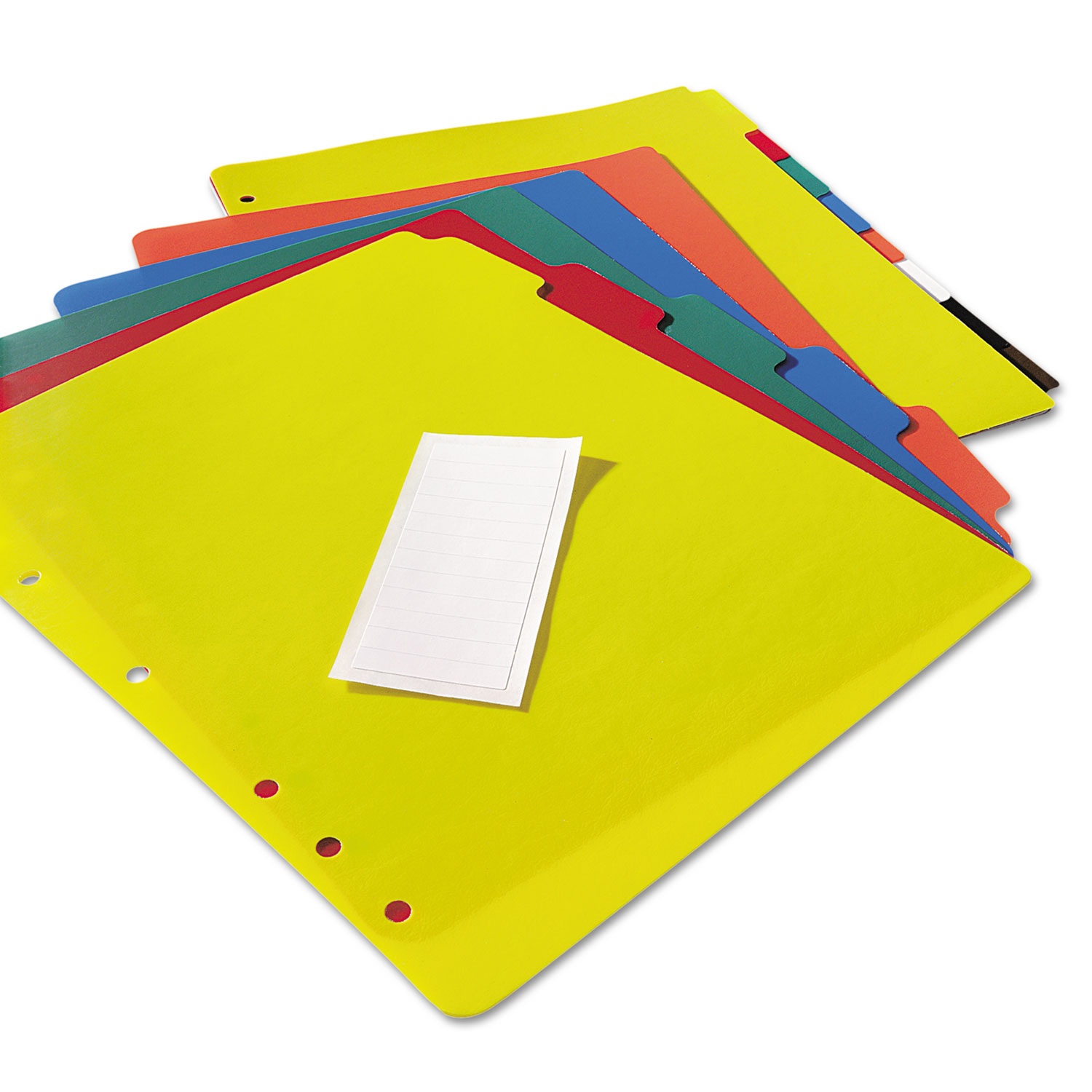 Heavy-Duty Plastic Dividers With Multicolor Tabs And White Labels , 5 ...