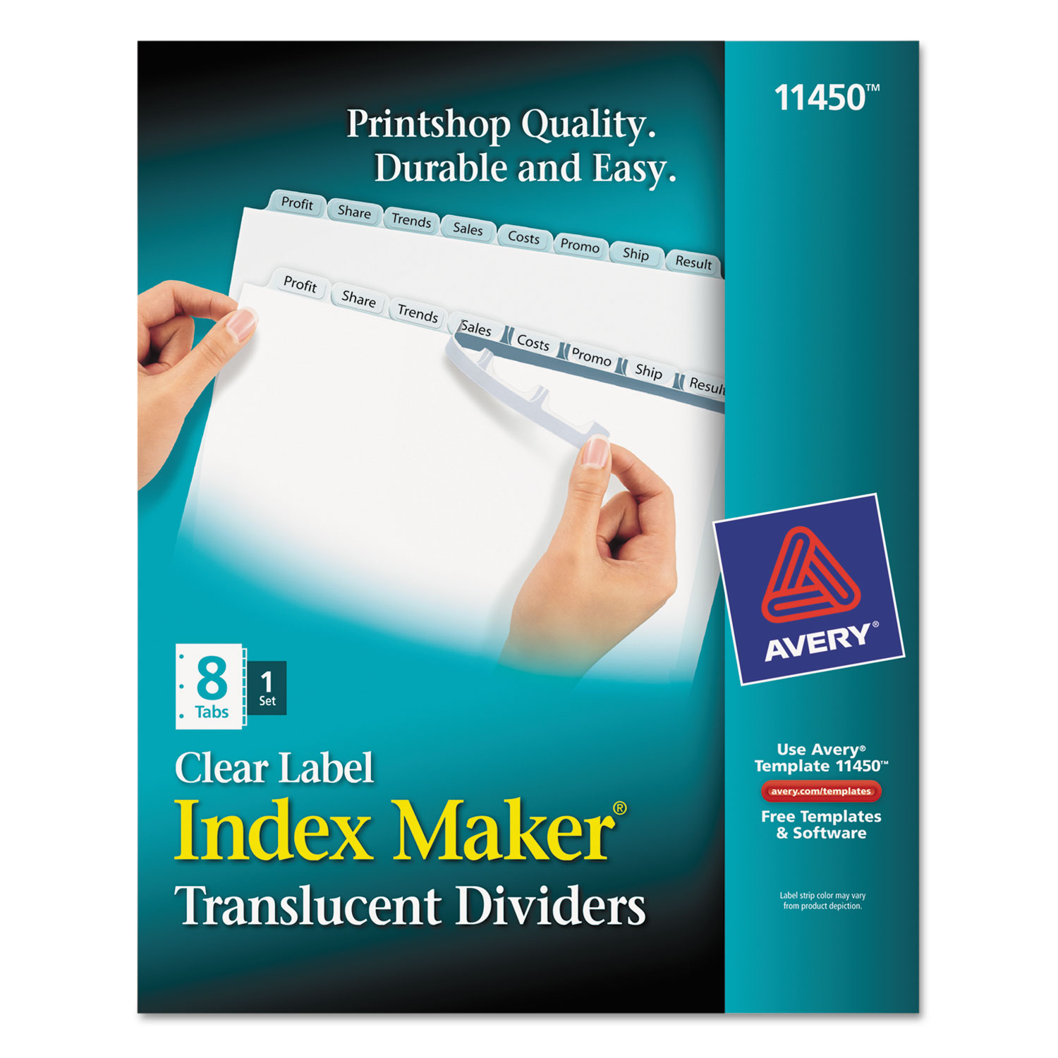 Index Maker Print & Apply Clear Label Plastic Dividers, 8-Tab, Letter
