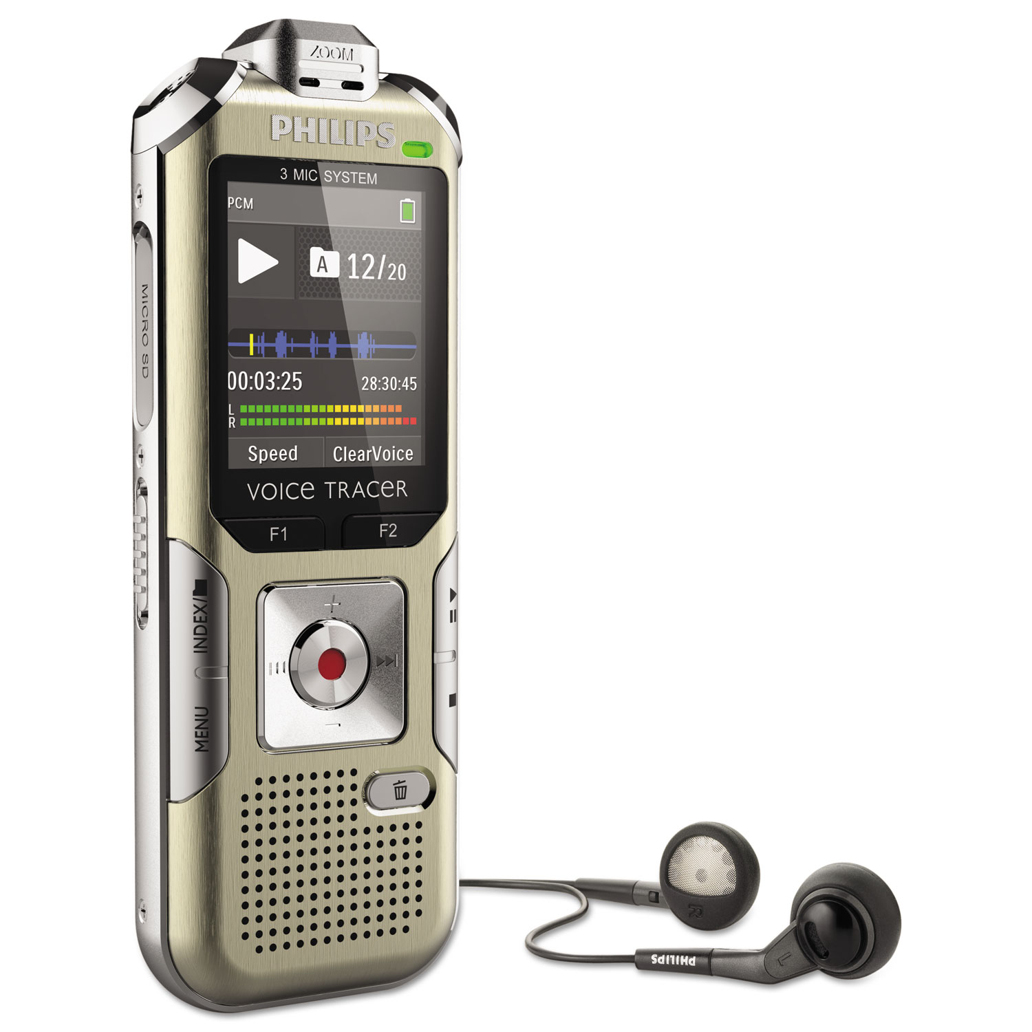 Voice Tracer 6500 Digital Recorder, 4 GB Memory, Gold